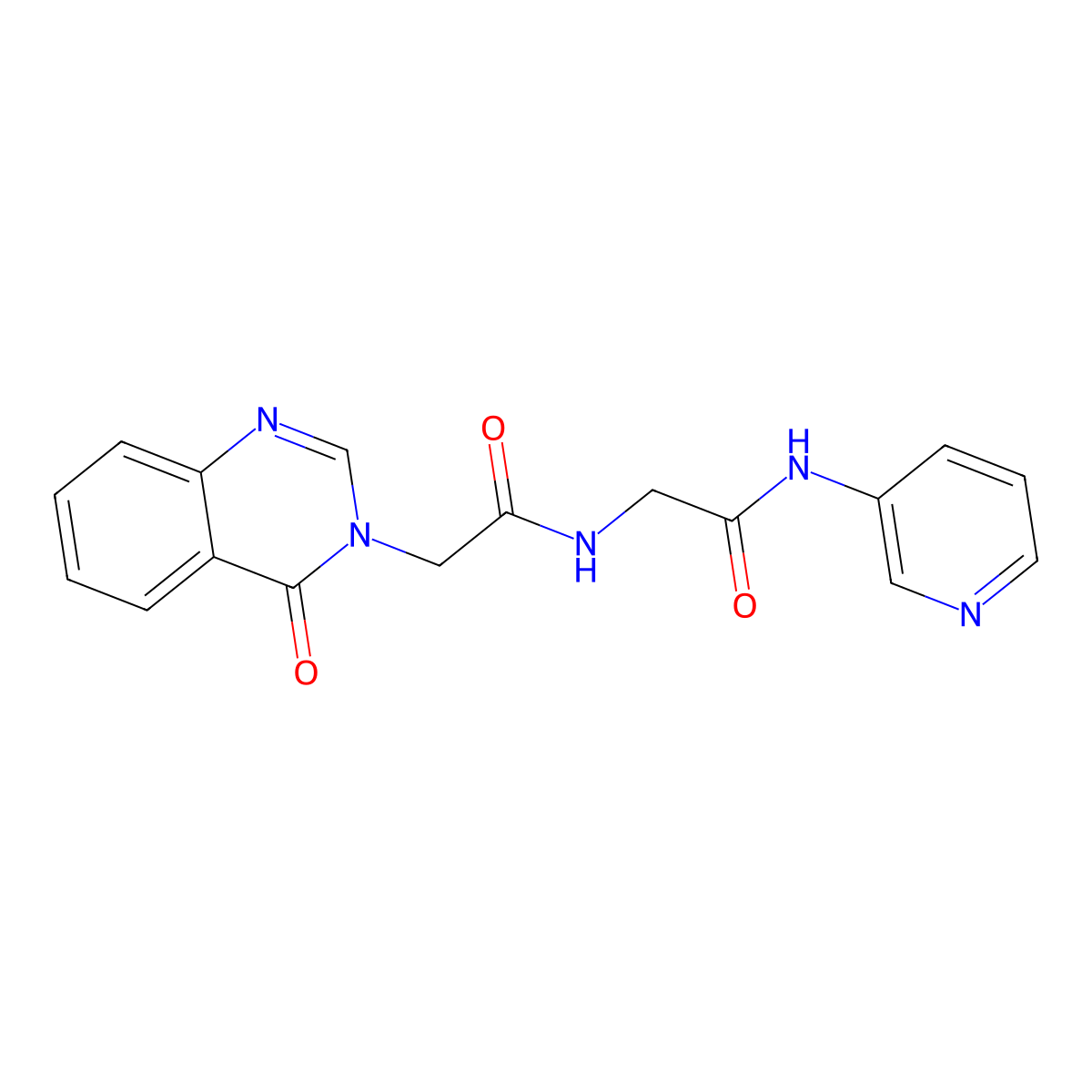N~2~-[(4-oxoquinazolin-3(4H)-yl)acetyl]-N-pyridin-3-ylglycinamide molecular structure, CAS 1219548-60-3