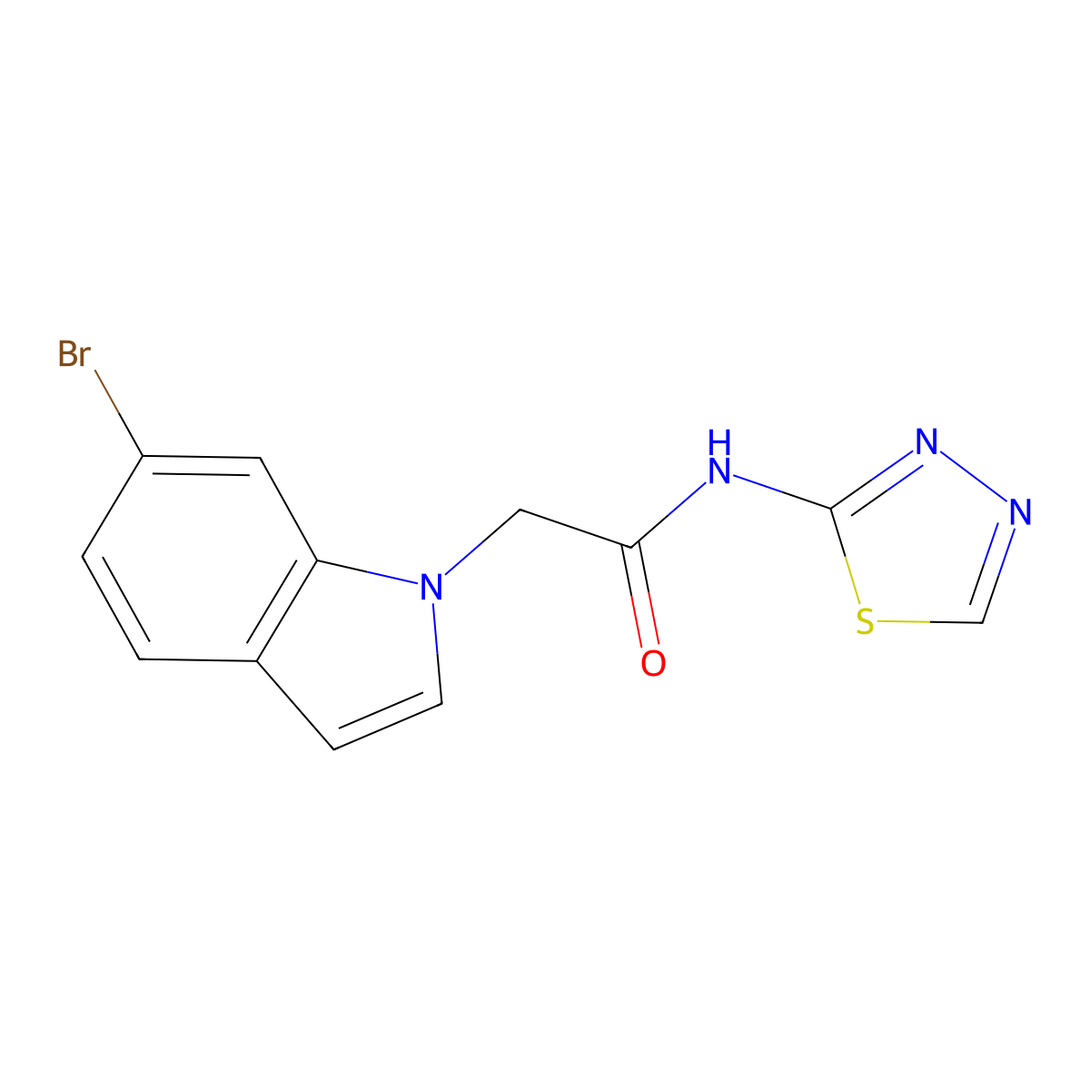 2-(6-bromo-1H-indol-1-yl)-N-(1,3,4-thiadiazol-2-yl)acetamide molecular structure, CAS 1219548-62-5
