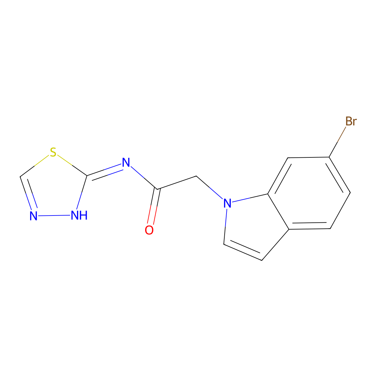 2-(6-bromo-1H-indol-1-yl)-N-(1,3,4-thiadiazol-2-yl)acetamide molecular structure, CAS 1219548-62-5