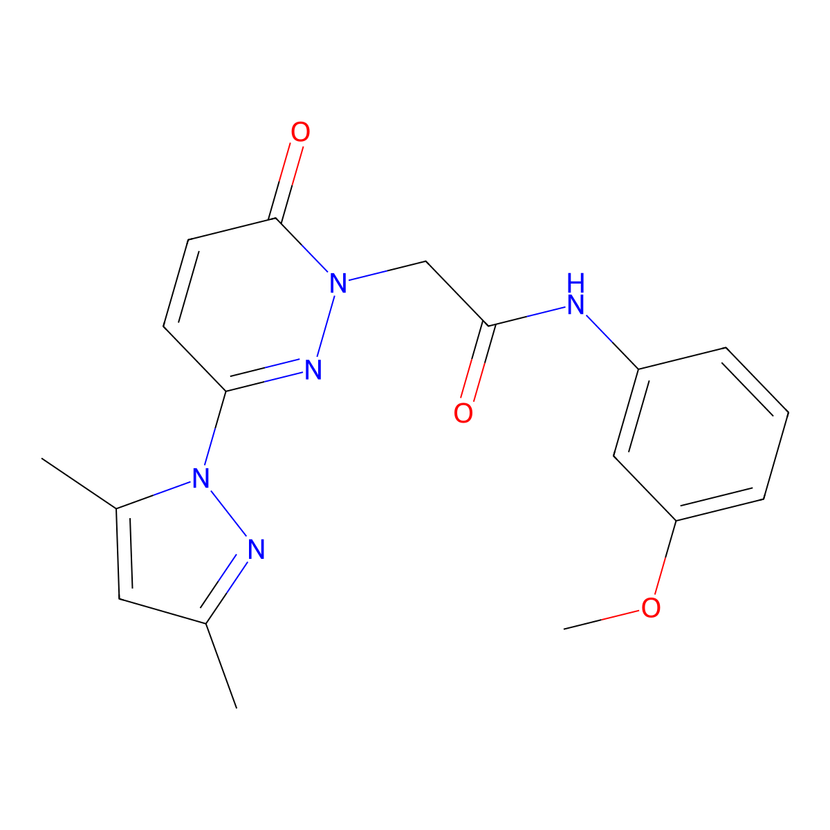 2-(3-(3,5-dimethyl-1H-pyrazol-1-yl)-6-oxopyridazin-1(6H)-yl)-N-(3-methoxyphenyl)acetamide molecular structure, CAS 1219548-63-6