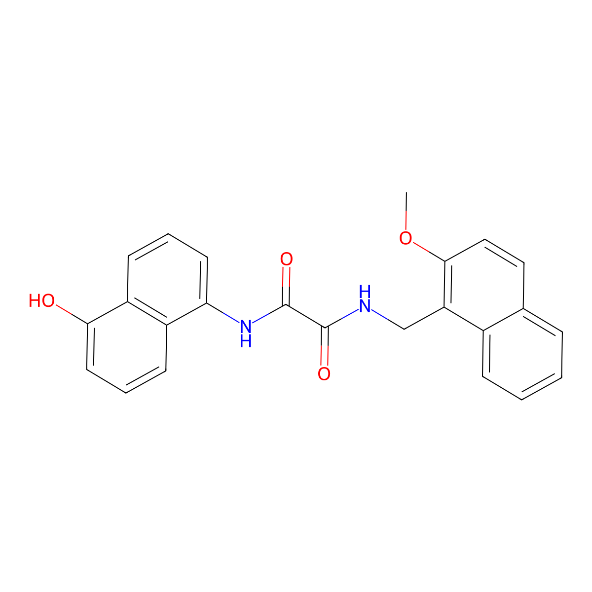 N-(5-hydroxynaphthalen-1-yl)-N'-[(2-methoxynaphthalen-1-yl)methyl]ethanediamide molecular structure, CAS 1219548-70-5