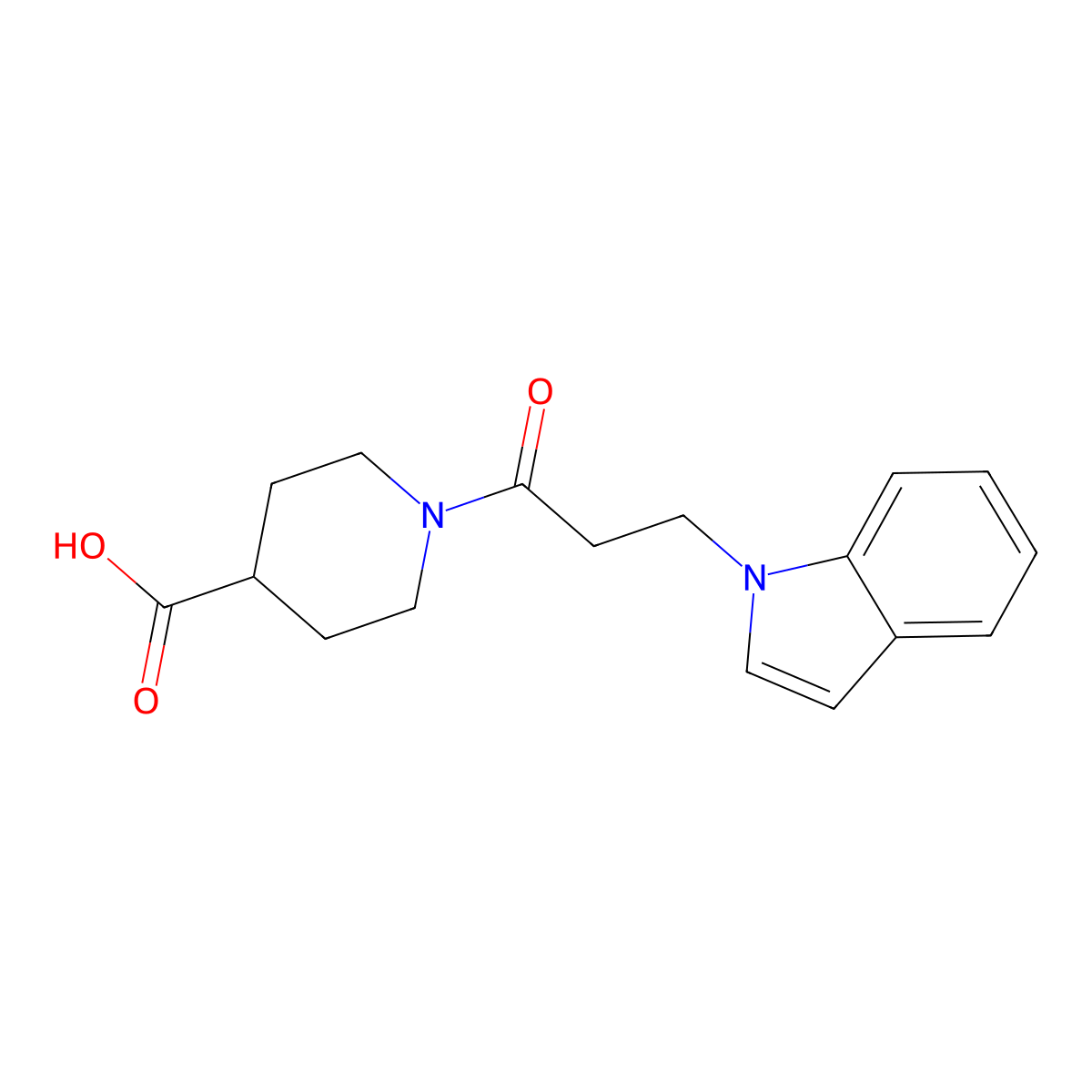 1-(3-(1H-indol-1-yl)propanoyl)piperidine-4-carboxylic acid molecular structure, CAS 1219548-74-9