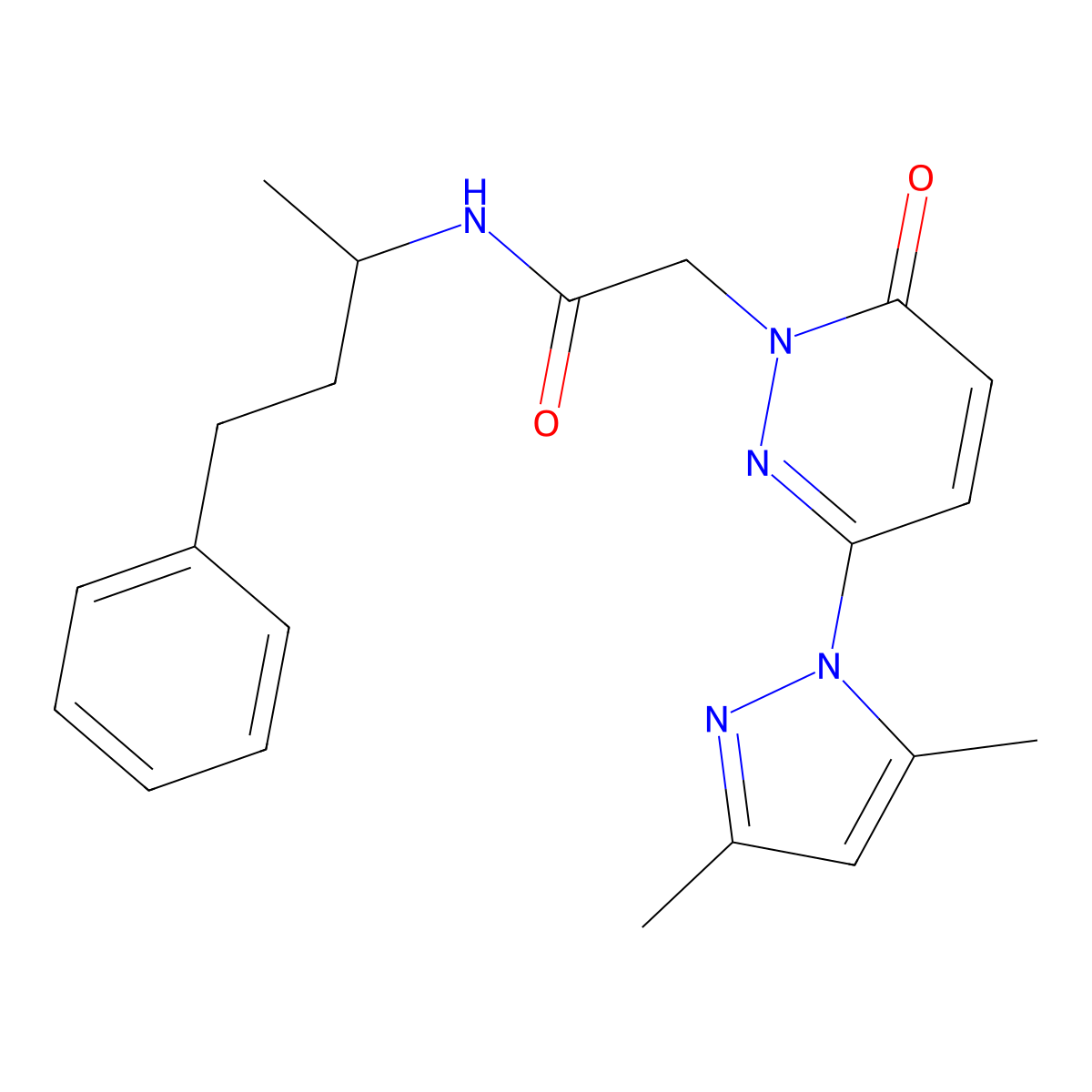 2-[3-(3,5-dimethyl-1H-pyrazol-1-yl)-6-oxopyridazin-1(6H)-yl]-N-(4-phenylbutan-2-yl)acetamide molecular structure, CAS 1219548-90-9