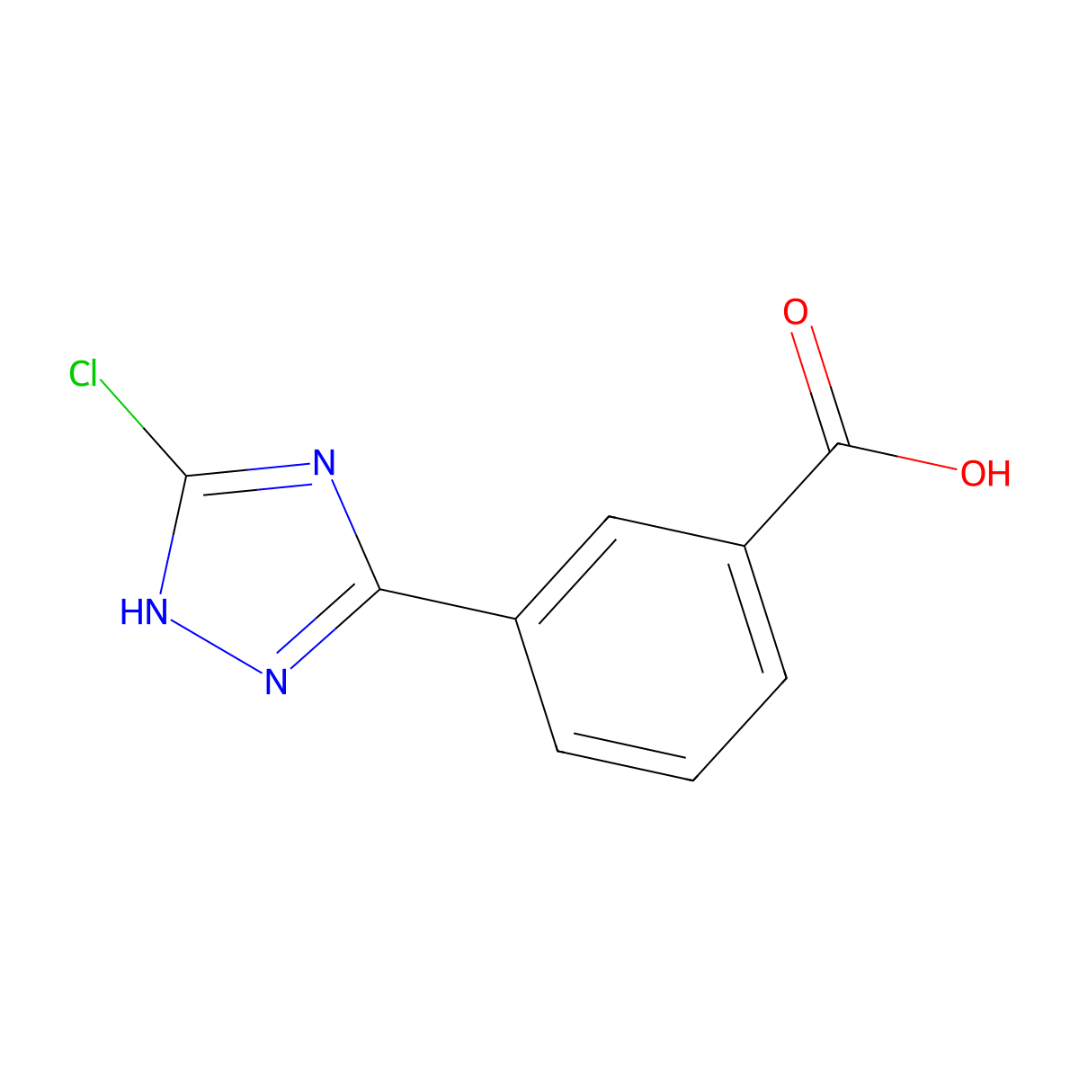 3-(3-chloro-1H-1,2,4-triazol-5-yl)benzoic acid molecular structure, CAS 1219549-02-6
