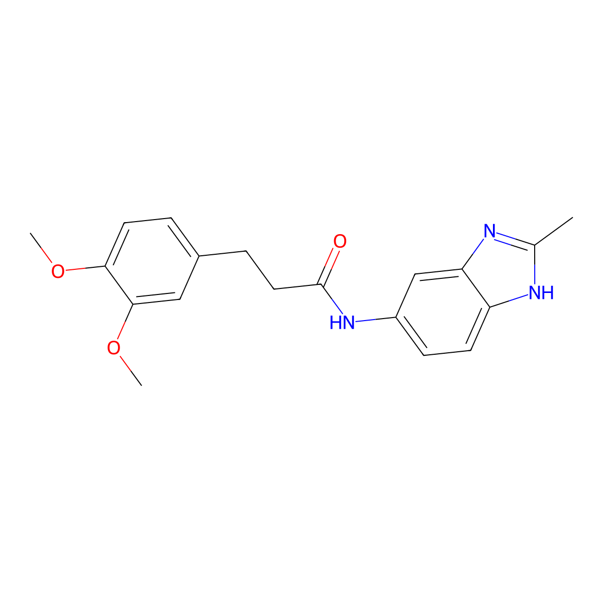 3-(3,4-dimethoxyphenyl)-N-(2-methyl-1H-benzimidazol-5-yl)propanamide molecular structure, CAS 1219549-10-6