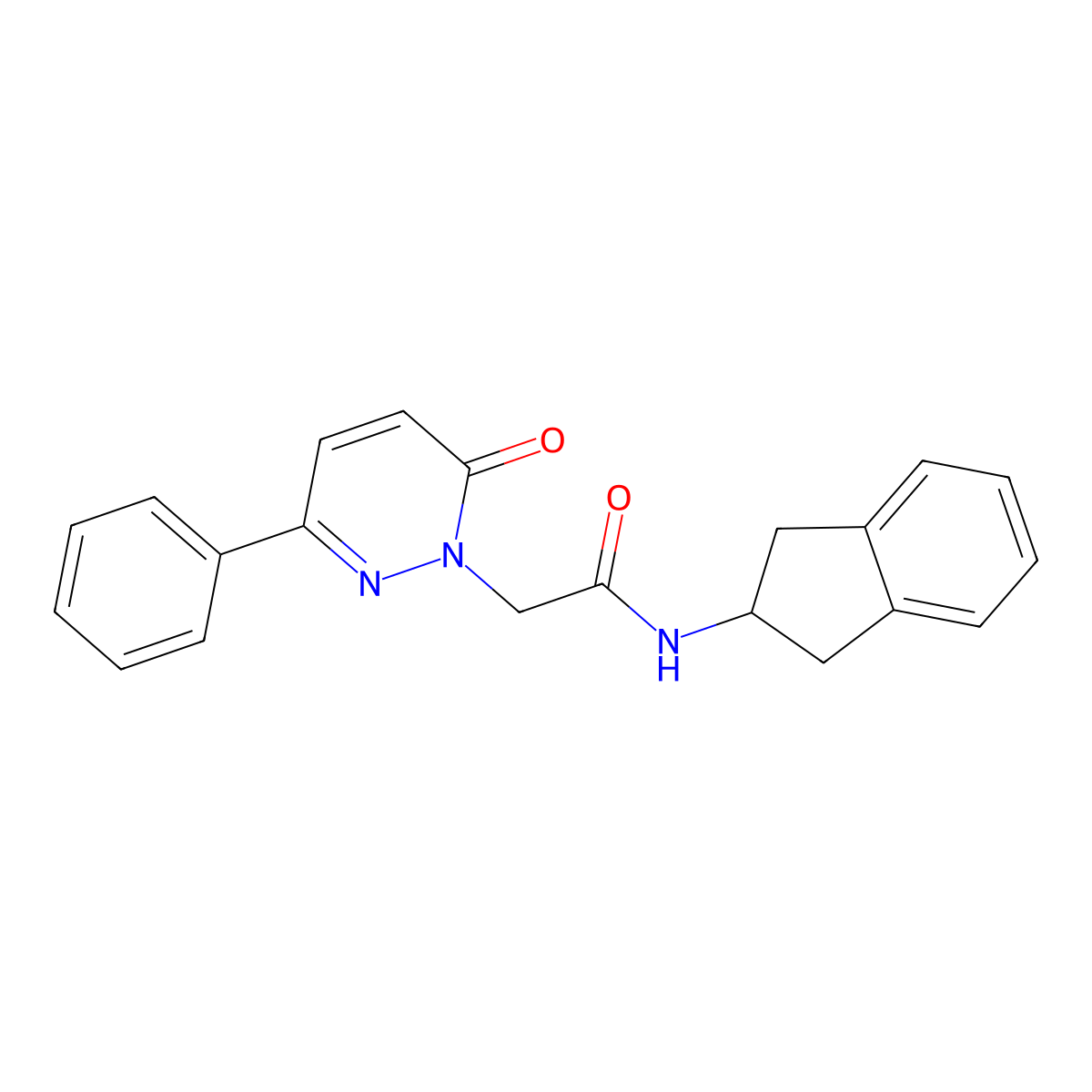 N-(2,3-dihydro-1H-inden-2-yl)-2-(6-oxo-3-phenyl-1(6H)-pyridazinyl)acetamide molecular structure, CAS 1219549-12-8