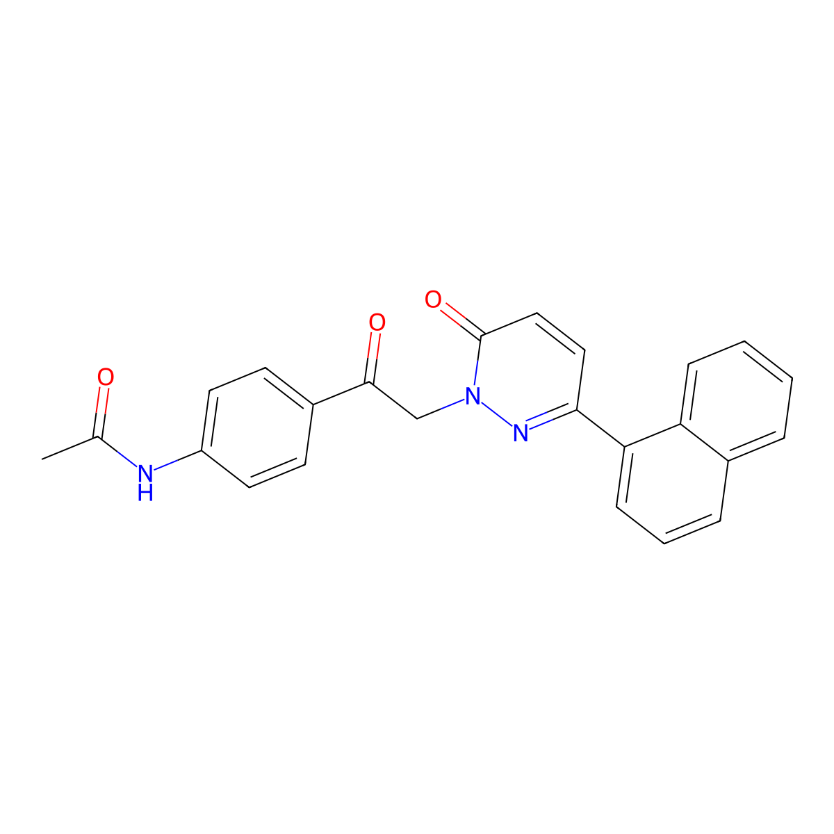 N-(4-{[3-(naphthalen-1-yl)-6-oxopyridazin-1(6H)-yl]acetyl}phenyl)acetamide molecular structure, CAS 1219549-14-0