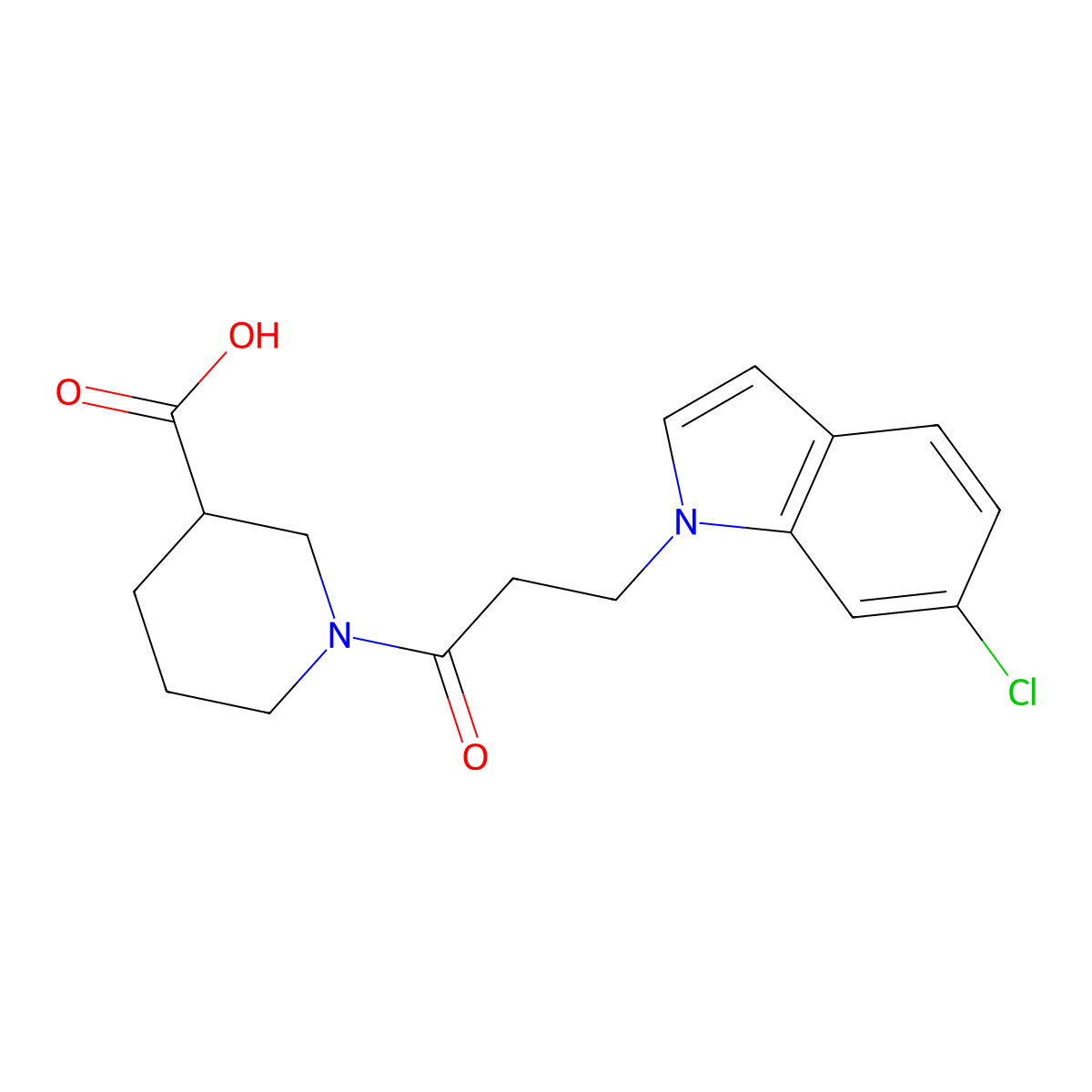 1-[3-(6-chloro-1H-indol-1-yl)propanoyl]piperidine-3-carboxylic acid molecular structure, CAS 1219549-49-1