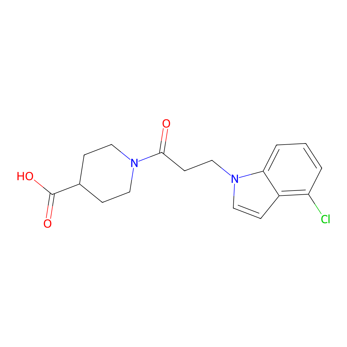 1-[3-(4-chloro-1H-indol-1-yl)propanoyl]piperidine-4-carboxylic acid molecular structure, CAS 1219549-60-6
