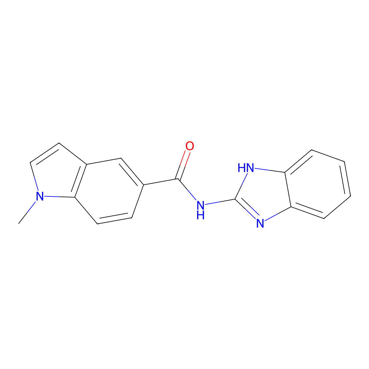 N-(1,3-dihydro-2H-benzimidazol-2-ylidene)-1-methyl-1H-indole-5-carboxamide molecular structure, CAS 1219549-70-8