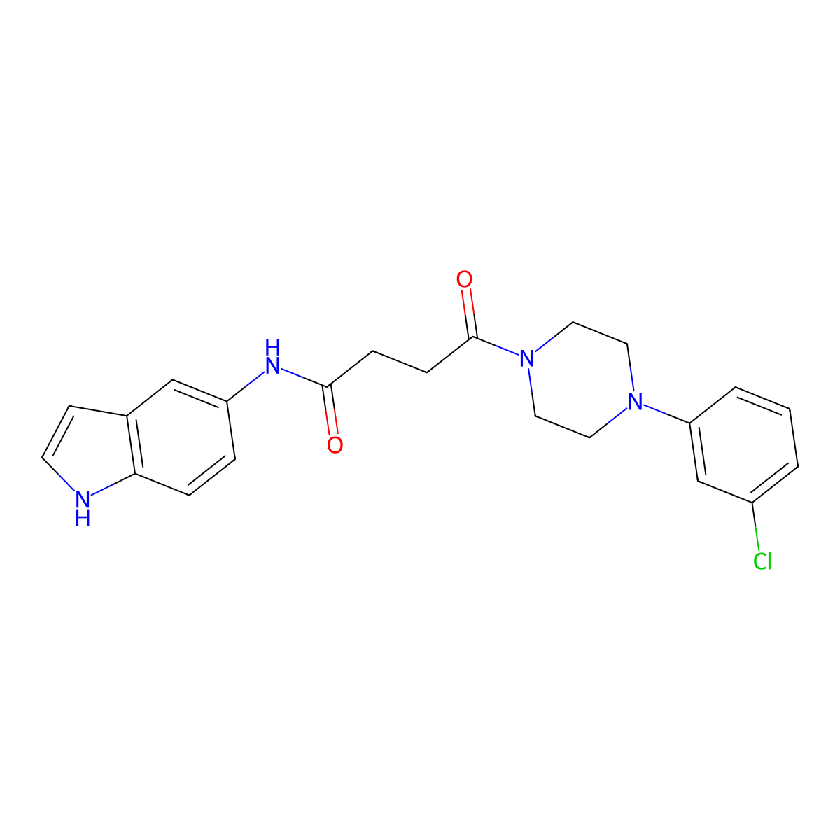 4-[4-(3-chlorophenyl)piperazino]-N-(1H-indol-5-yl)-4-oxobutanamide molecular structure, CAS 1219549-75-3