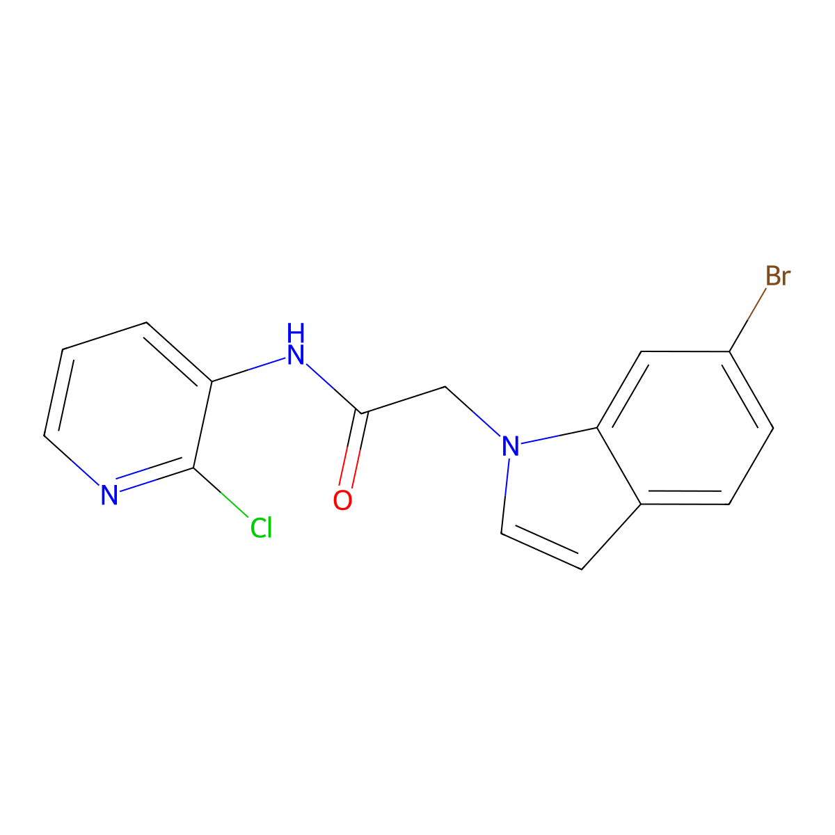 2-(6-bromo-1H-indol-1-yl)-N-(2-chloropyridin-3-yl)acetamide molecular structure, CAS 1219549-77-5