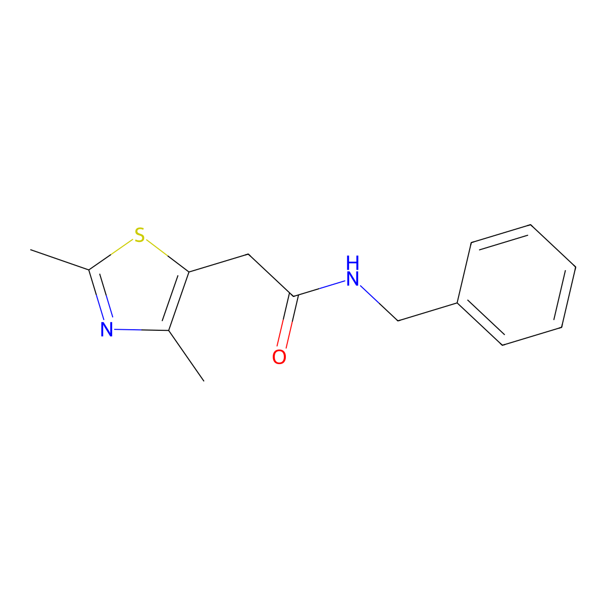 N-benzyl-2-(2,4-dimethyl-1,3-thiazol-5-yl)acetamide molecular structure, CAS 1219549-84-4