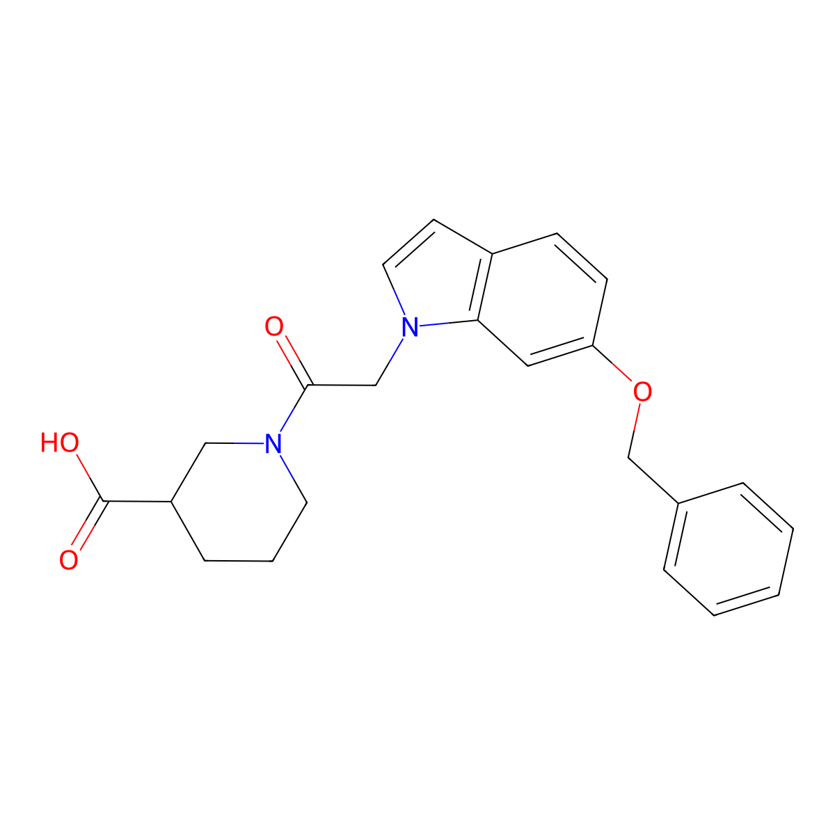 1-{[6-(benzyloxy)-1H-indol-1-yl]acetyl}piperidine-3-carboxylic acid molecular structure, CAS 1219549-88-8