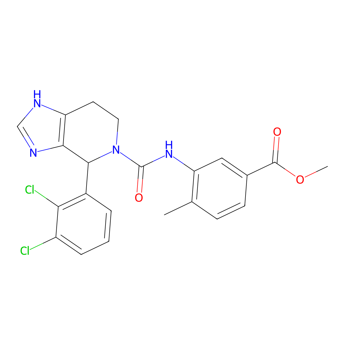 methyl 3-({[4-(2,3-dichlorophenyl)-1,4,6,7-tetrahydro-5H-imidazo[4,5-c]pyridin-5-yl]carbonyl}amino)-4-methylbenzoate molecular structure, CAS 1219549-89-9