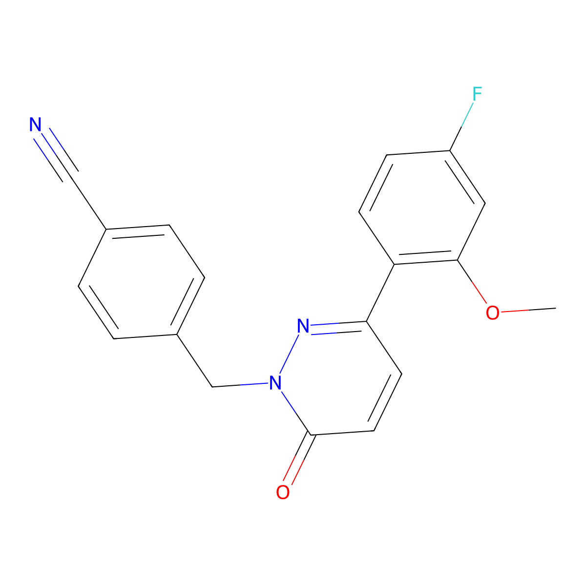 4-((3-(4-fluoro-2-methoxyphenyl)-6-oxopyridazin-1(6H)-yl)methyl)benzonitrile molecular structure, CAS 1219549-90-2