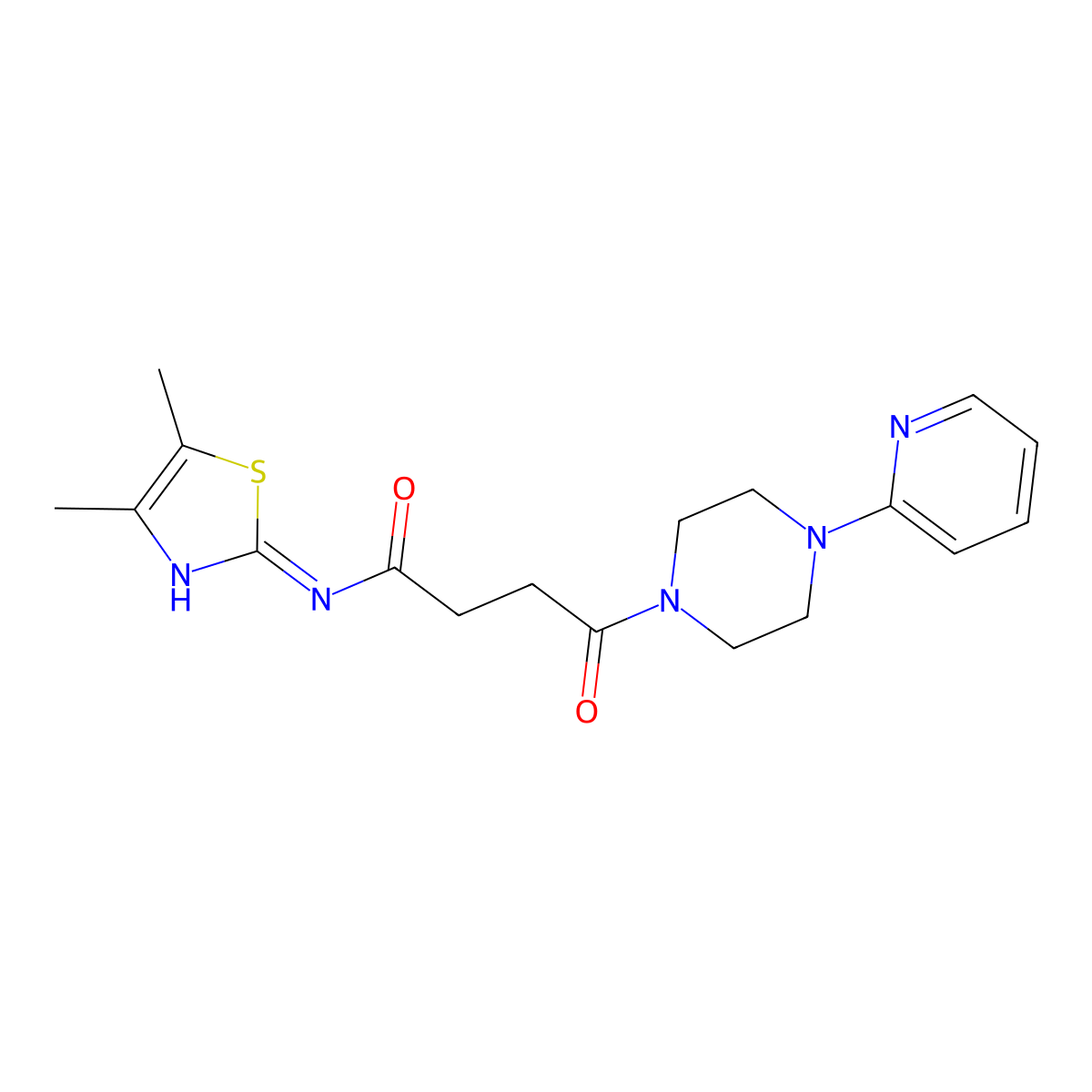 N-(4,5-dimethyl-1,3-thiazol-2-yl)-4-oxo-4-[4-(2-pyridyl)piperazino]butanamide molecular structure, CAS 1219549-91-3
