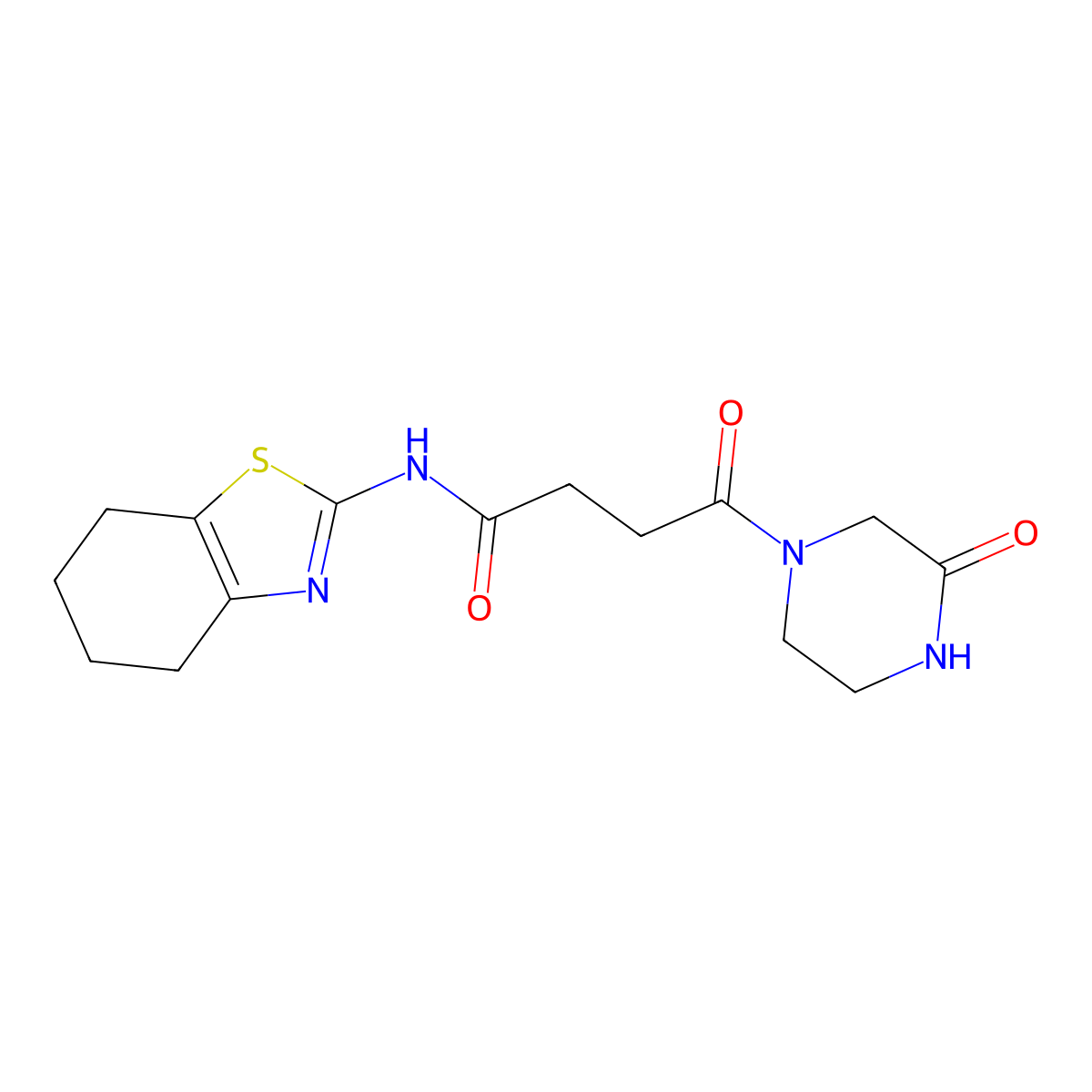 4-oxo-4-(3-oxopiperazin-1-yl)-N-[(2E)-4,5,6,7-tetrahydro-1,3-benzothiazol-2(3H)-ylidene]butanamide molecular structure, CAS 1219549-97-9