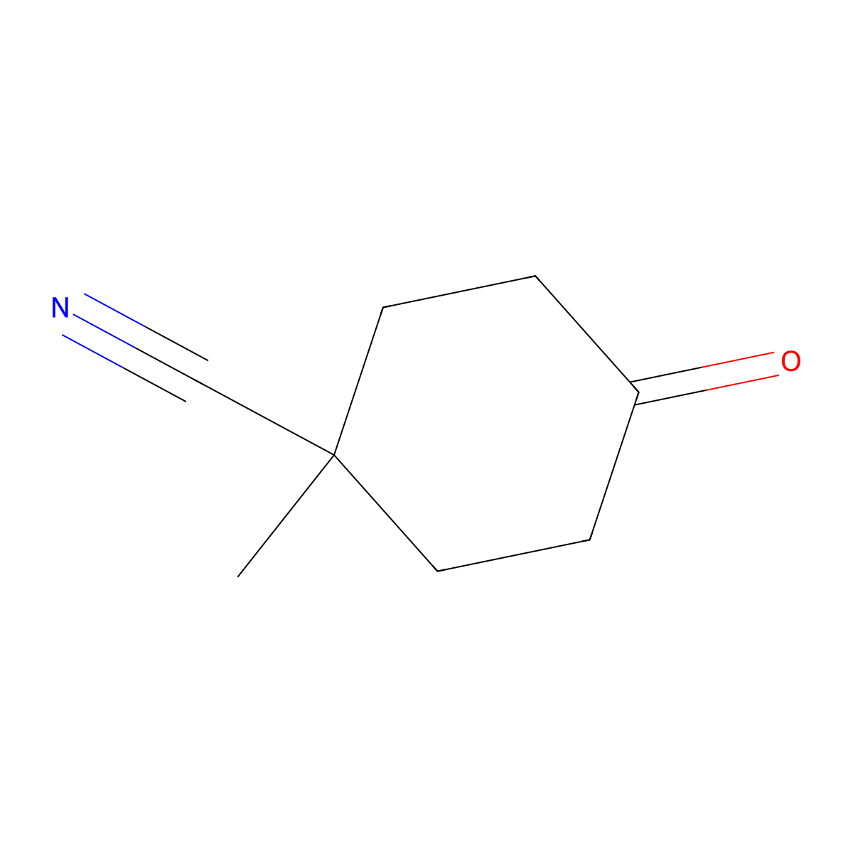 1-Methyl-4-oxocyclohexane-1-carbonitrile molecular structure, CAS 121955-82-6