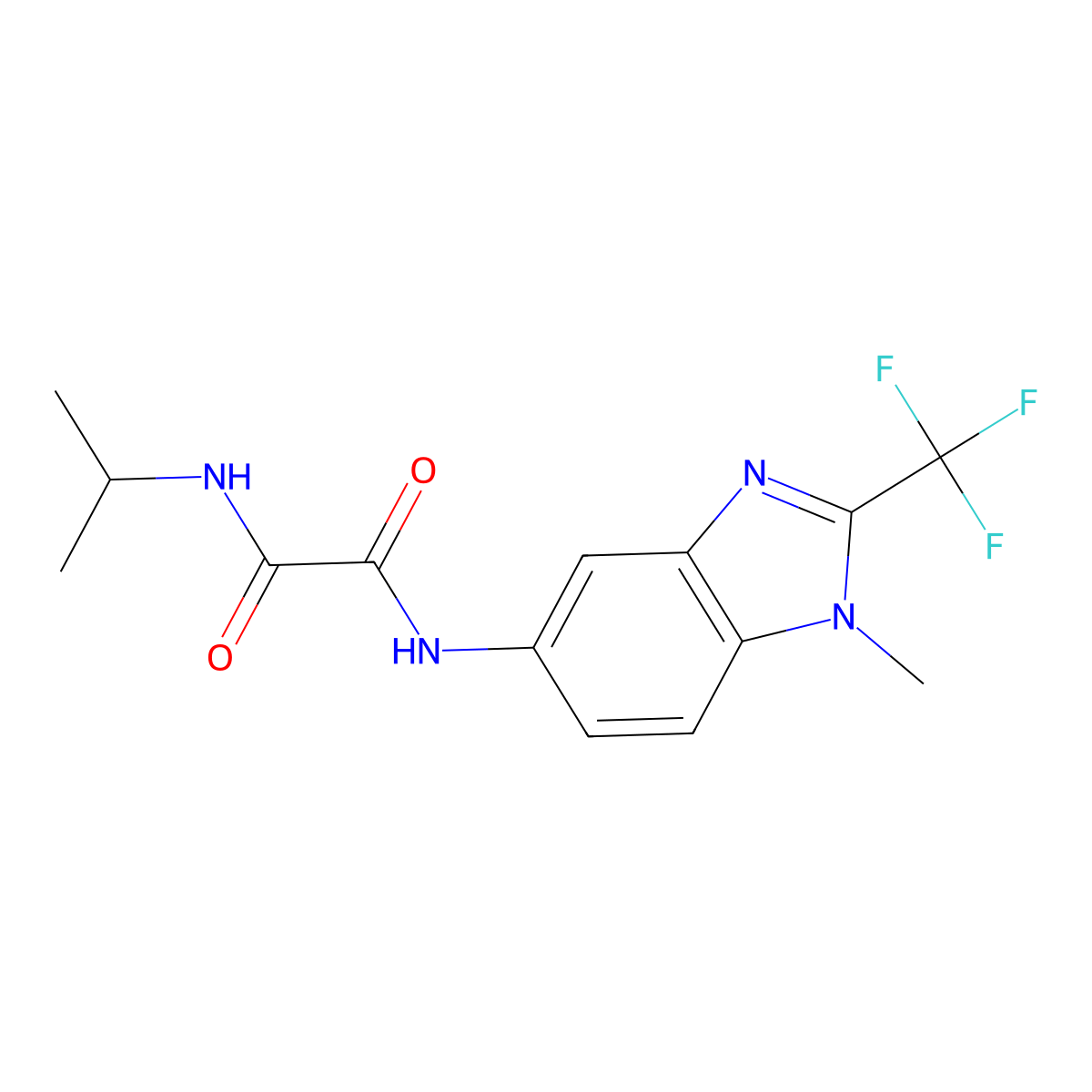 N-[1-methyl-2-(trifluoromethyl)-1H-benzimidazol-5-yl]-N'-(propan-2-yl)ethanediamide molecular structure, CAS 1219550-00-1