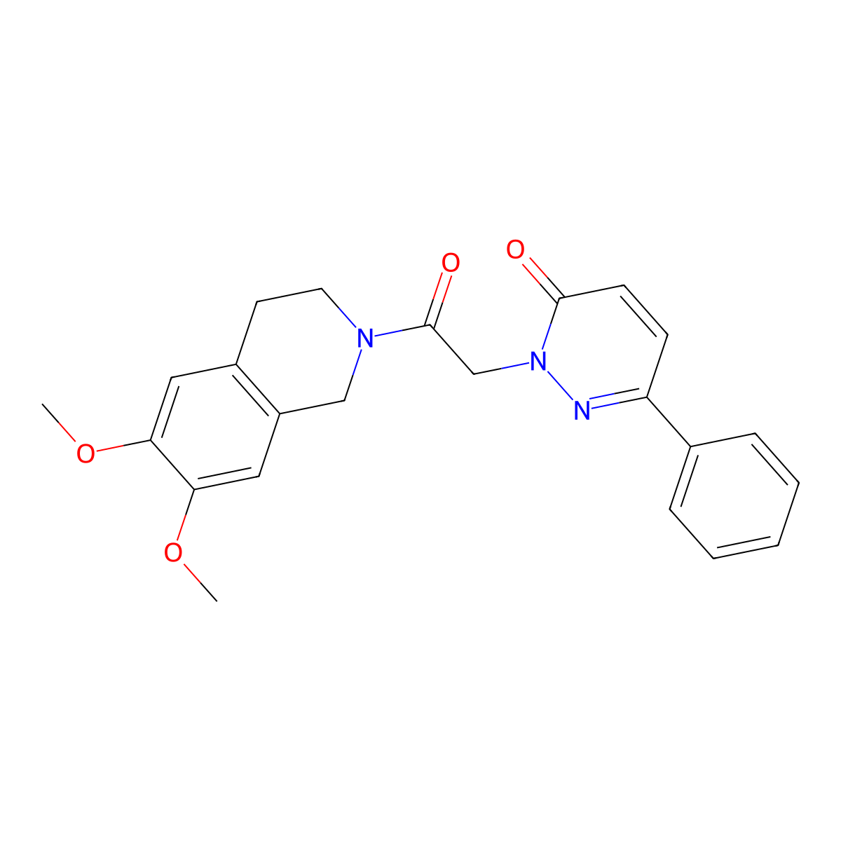 2-(2-(6,7-dimethoxy-3,4-dihydroisoquinolin-2(1H)-yl)-2-oxoethyl)-6-phenylpyridazin-3(2H)-one molecular structure, CAS 1219550-14-7