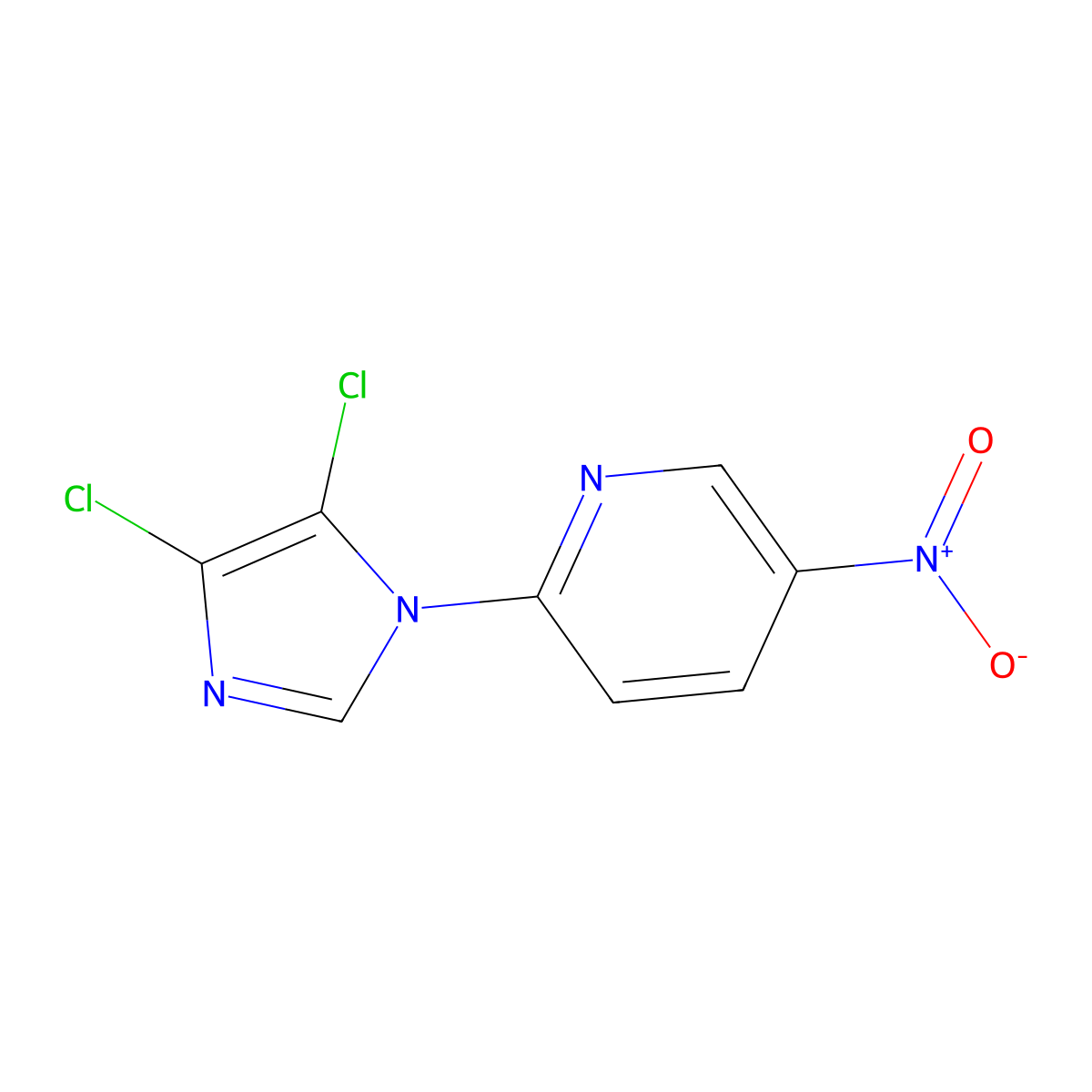 2-(4,5-dichloro-1H-imidazol-1-yl)-5-nitropyridine molecular structure, CAS 1219550-27-2