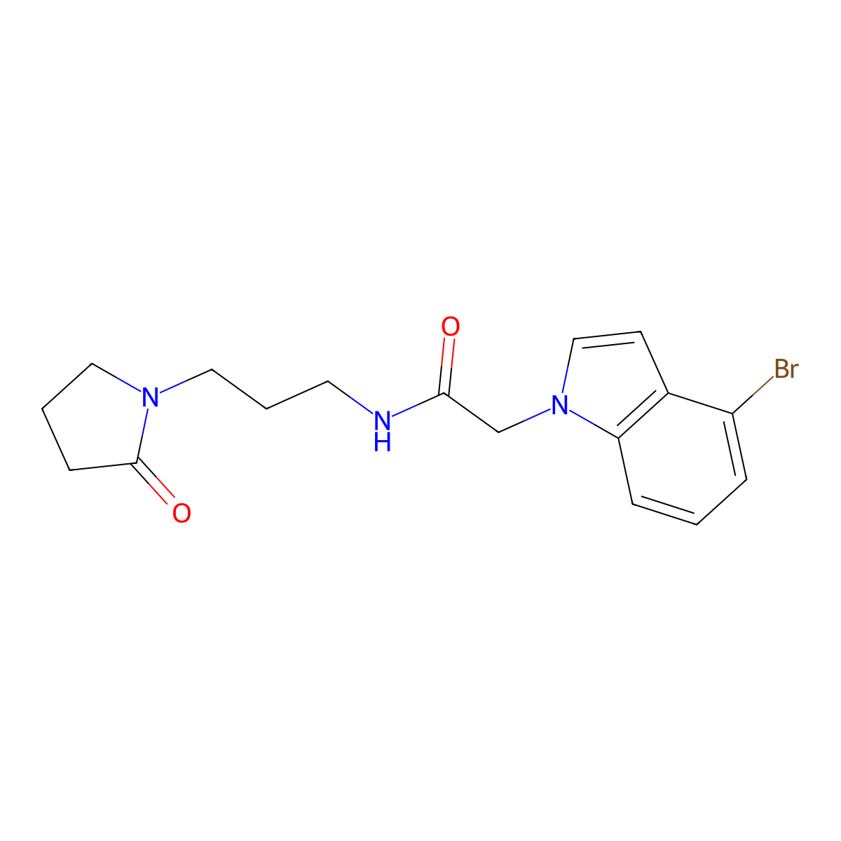 2-(4-bromo-1H-indol-1-yl)-N-[3-(2-oxopyrrolidin-1-yl)propyl]acetamide molecular structure, CAS 1219550-36-3