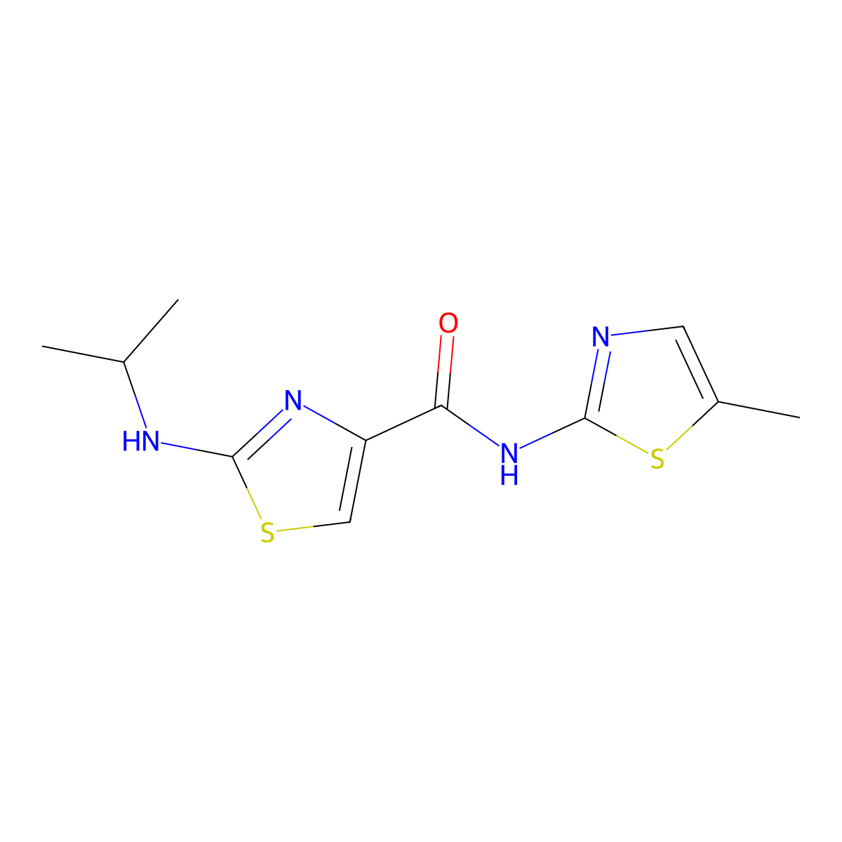 N-(5-methyl-1,3-thiazol-2-yl)-2-(propan-2-ylamino)-1,3-thiazole-4-carboxamide molecular structure, CAS 1219550-46-5