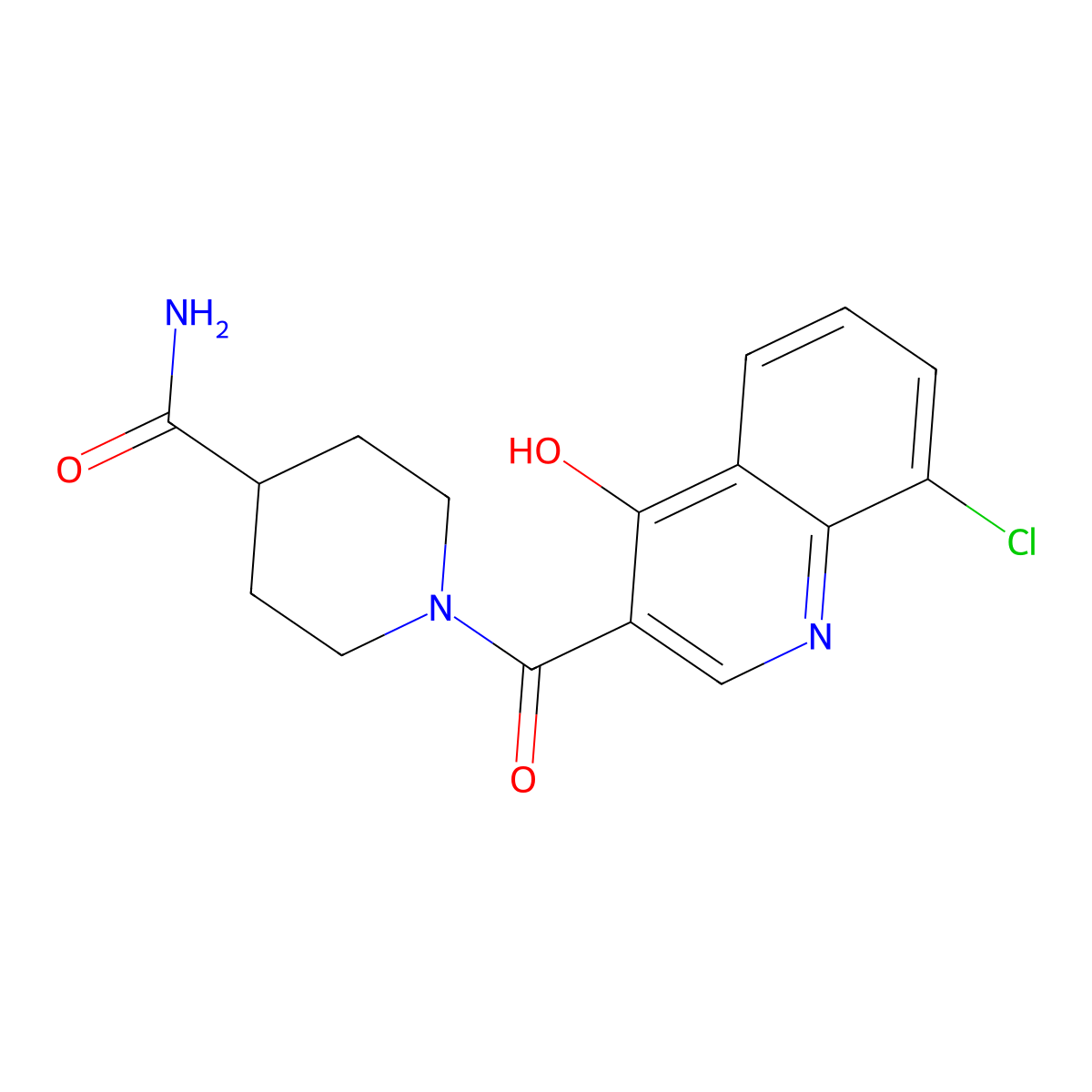 1-[(8-Chloro-4-hydroxyquinolin-3-yl)carbonyl]piperidine-4-carboxamide molecular structure, CAS 1219550-61-4