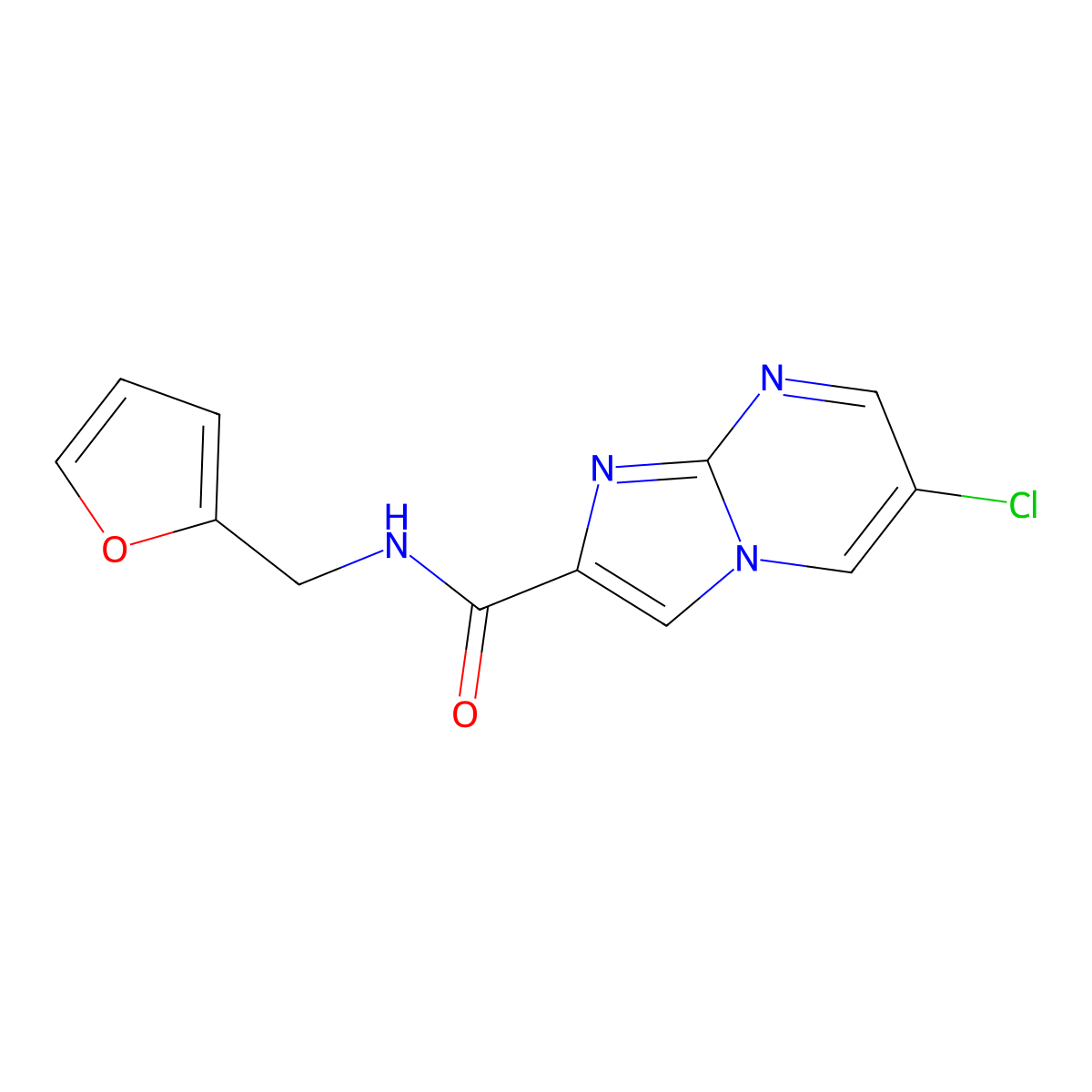 6-chloro-N-(furan-2-ylmethyl)imidazo[1,2-a]pyrimidine-2-carboxamide molecular structure, CAS 1219550-66-9