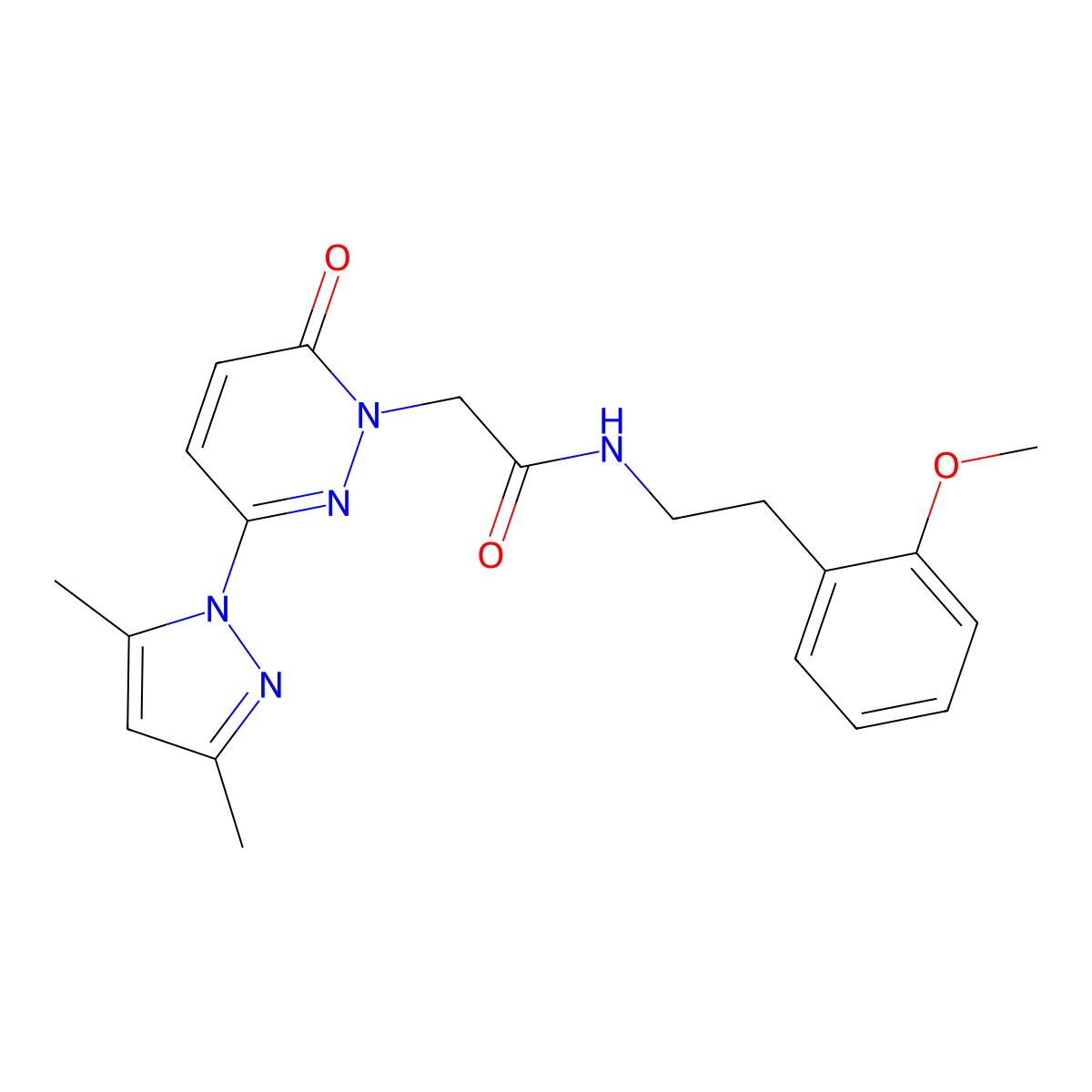 2-[3-(3,5-dimethyl-1H-pyrazol-1-yl)-6-oxopyridazin-1(6H)-yl]-N-[2-(2-methoxyphenyl)ethyl]acetamide molecular structure, CAS 1219550-77-2