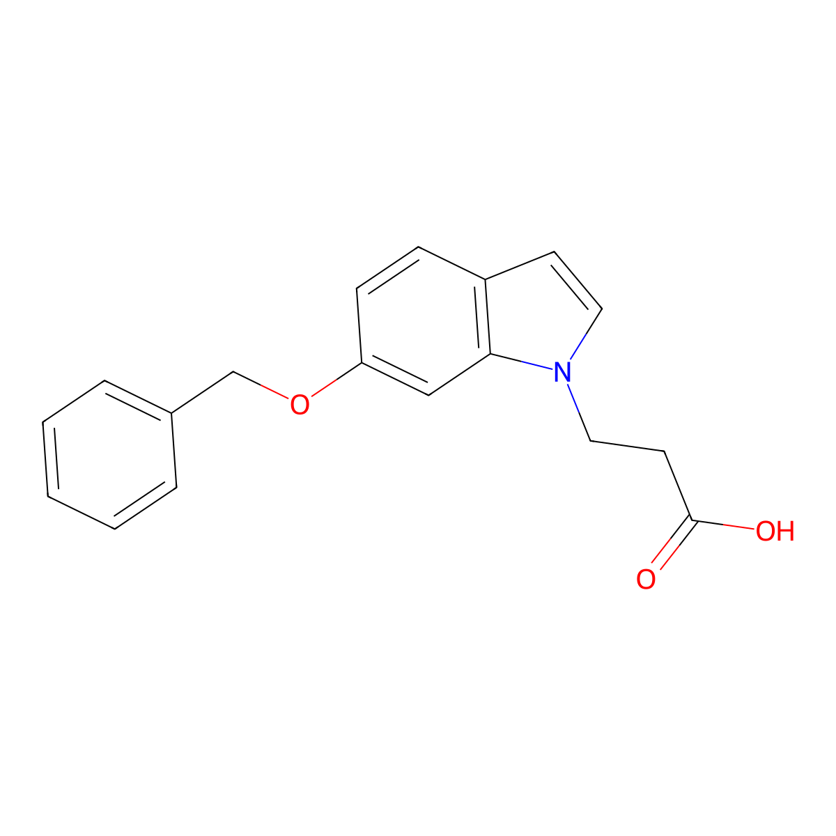 3-[6-(benzyloxy)-1H-indol-1-yl]propanoic acid molecular structure, CAS 1219551-00-4