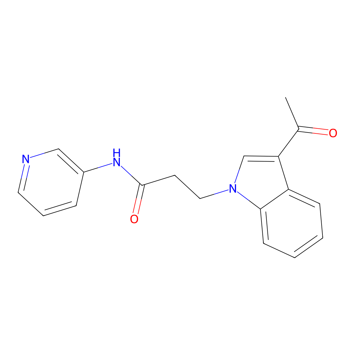 3-(3-acetyl-1H-indol-1-yl)-N-(pyridin-3-yl)propanamide molecular structure, CAS 1219551-03-7