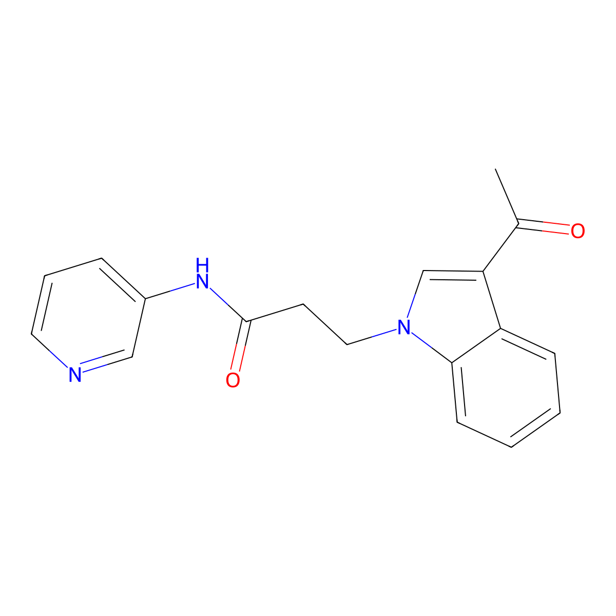 3-(3-acetyl-1H-indol-1-yl)-N-(pyridin-3-yl)propanamide molecular structure, CAS 1219551-03-7
