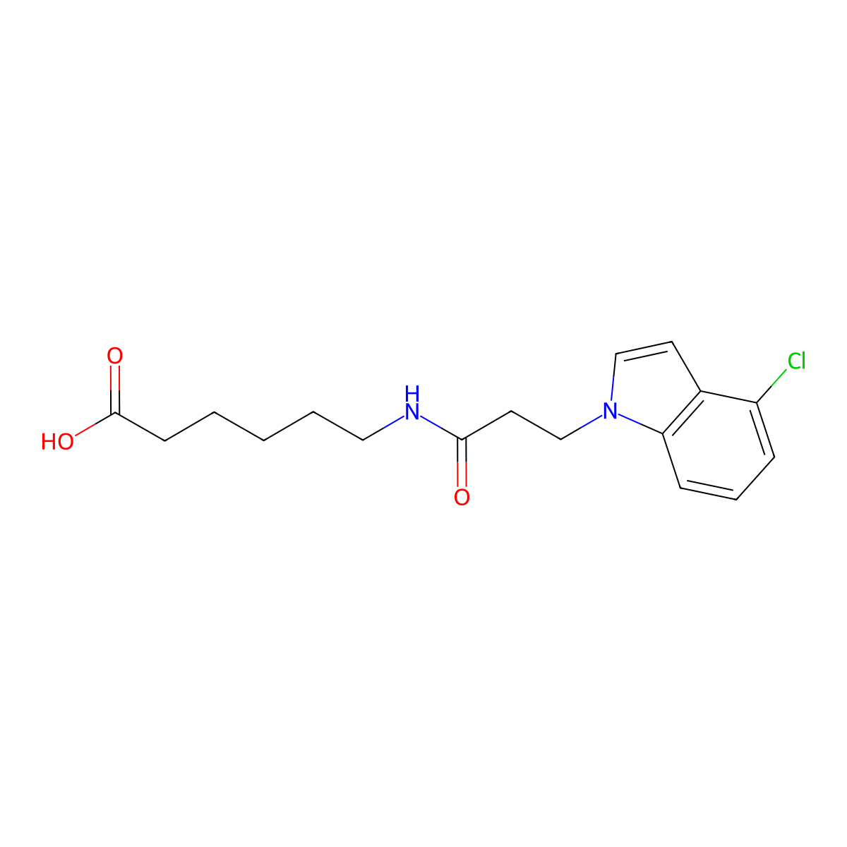 6-{[3-(4-chloro-1H-indol-1-yl)propanoyl]amino}hexanoic acid molecular structure, CAS 1219551-11-7