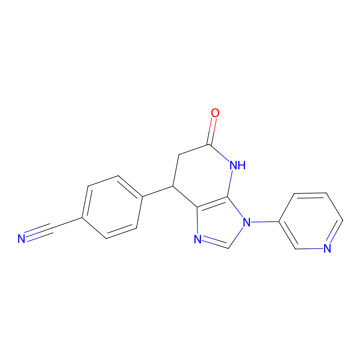 4-[5-hydroxy-3-(pyridin-3-yl)-6,7-dihydro-3H-imidazo[4,5-b]pyridin-7-yl]benzonitrile molecular structure, CAS 1219551-14-0
