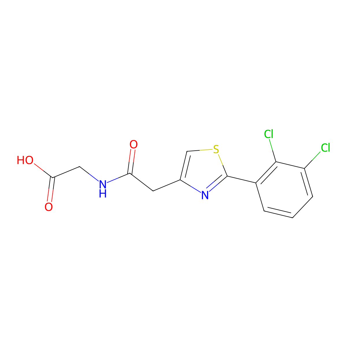 N-{[2-(2,3-dichlorophenyl)-1,3-thiazol-4-yl]acetyl}glycine molecular structure, CAS 1219551-75-3