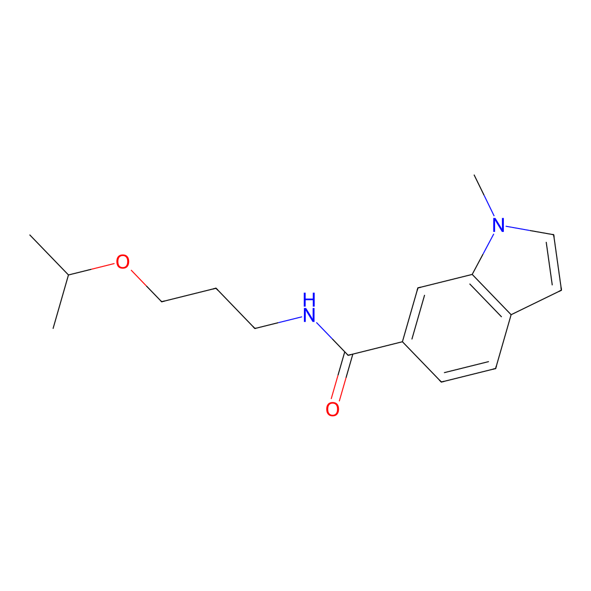 1-methyl-N-[3-(propan-2-yloxy)propyl]-1H-indole-6-carboxamide molecular structure, CAS 1219551-80-0
