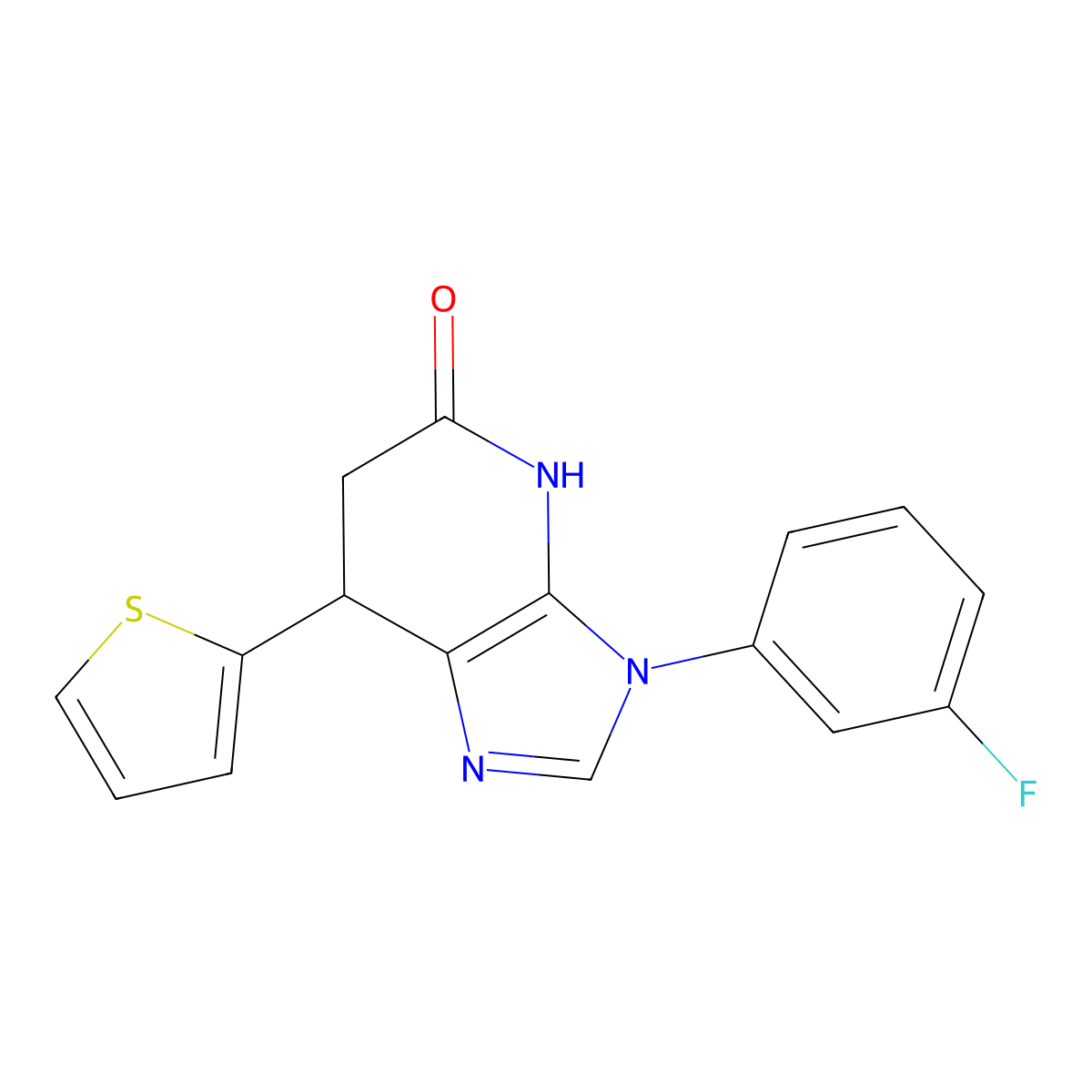 3-(3-fluorophenyl)-7-(thiophen-2-yl)-6,7-dihydro-3H-imidazo[4,5-b]pyridin-5-ol molecular structure, CAS 1219551-83-3