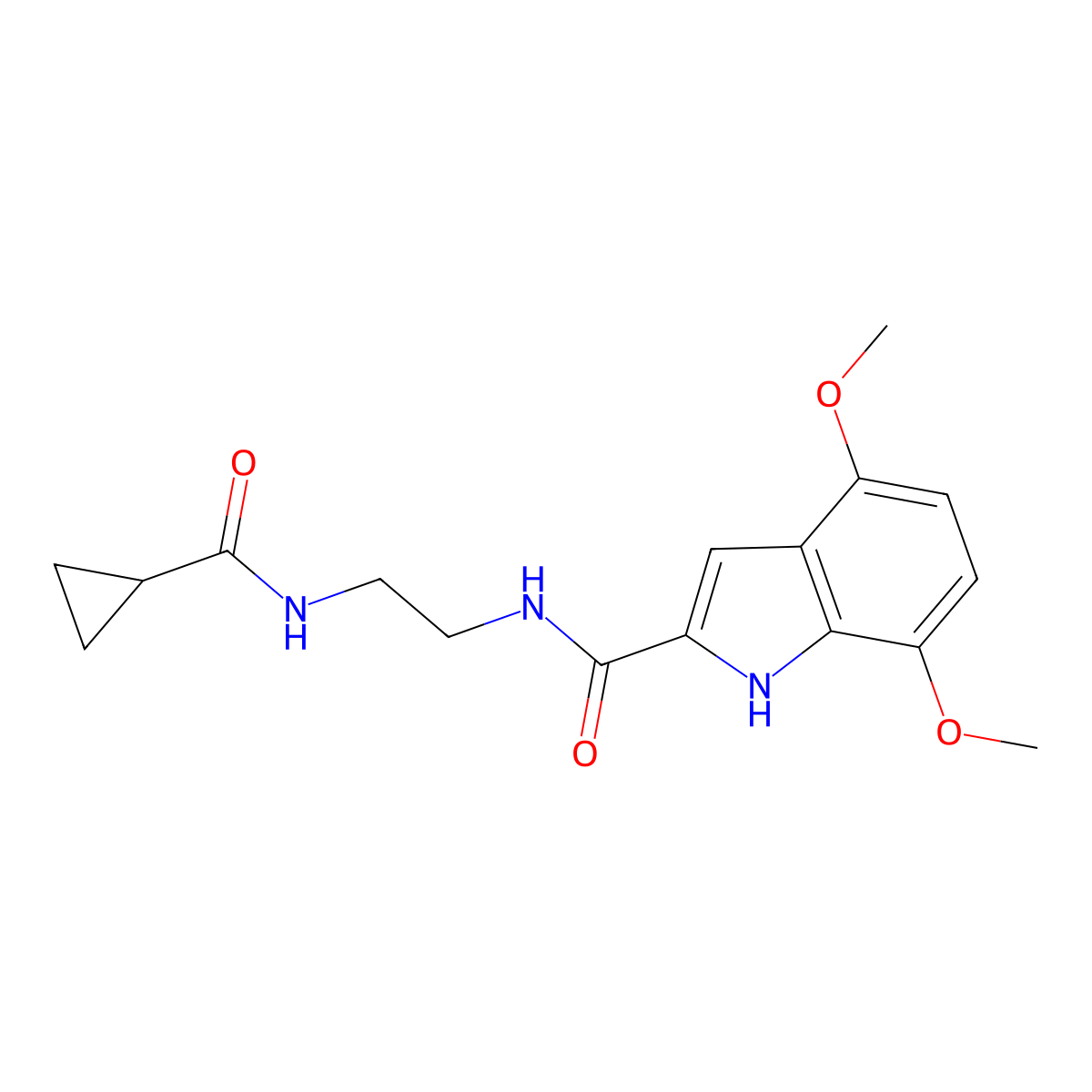 N-{2-[(cyclopropylcarbonyl)amino]ethyl}-4,7-dimethoxy-1H-indole-2-carboxamide molecular structure, CAS 1219552-07-4