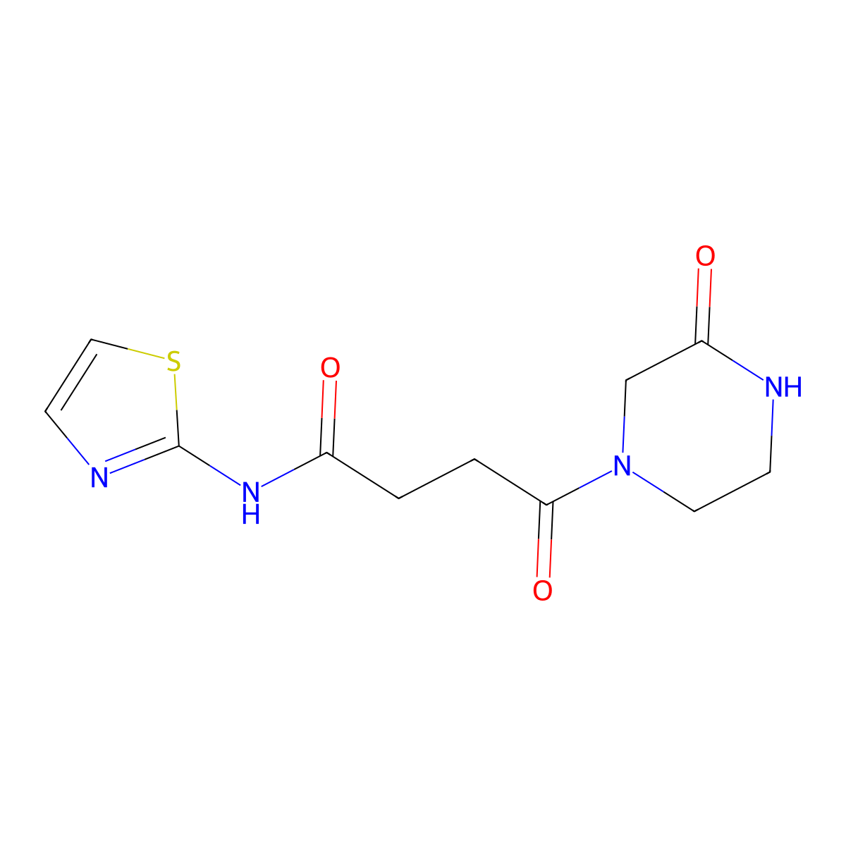 4-oxo-4-(3-oxopiperazin-1-yl)-N-(1,3-thiazol-2-yl)butanamide molecular structure, CAS 1219552-12-1
