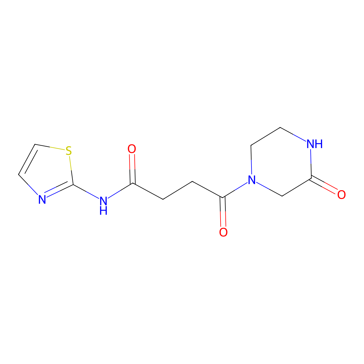 4-oxo-4-(3-oxopiperazin-1-yl)-N-(1,3-thiazol-2-yl)butanamide molecular structure, CAS 1219552-12-1
