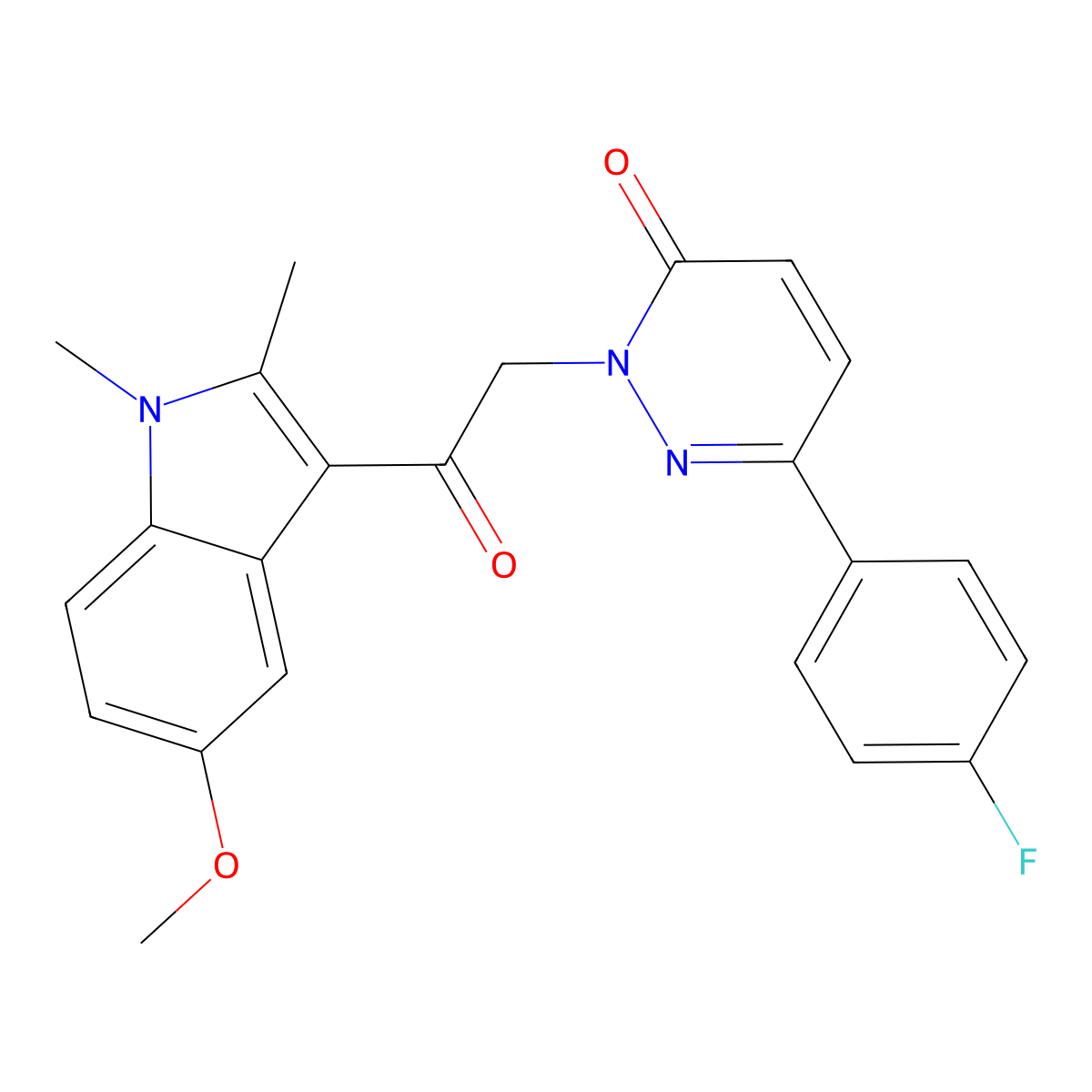 6-(4-fluorophenyl)-2-[2-(5-methoxy-1,2-dimethyl-1H-indol-3-yl)-2-oxoethyl]pyridazin-3(2H)-one molecular structure, CAS 1219552-16-5