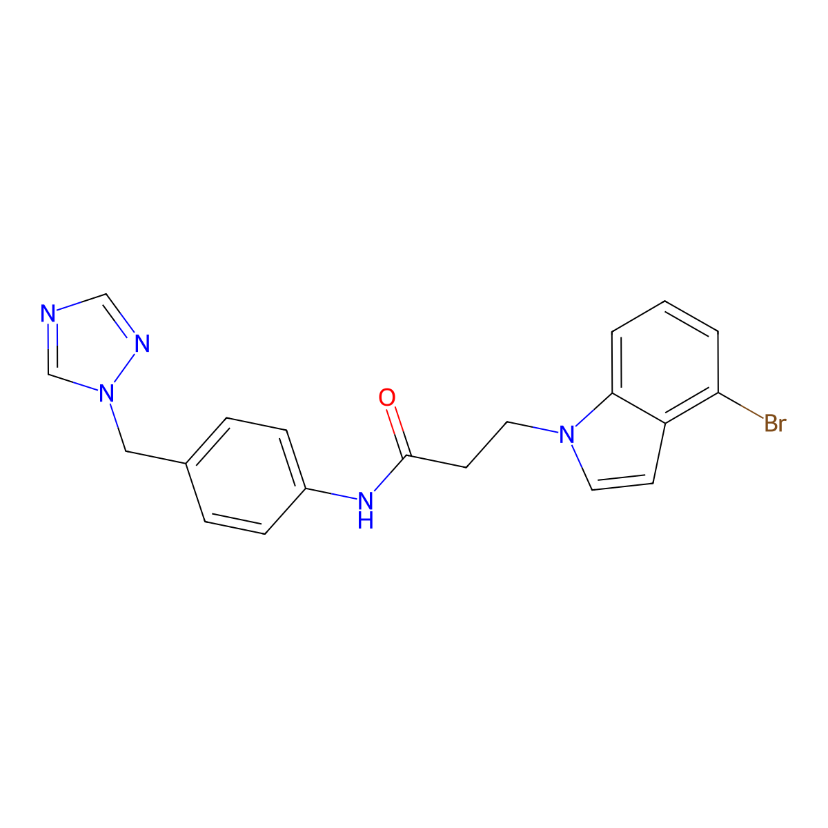 3-(4-bromo-1H-indol-1-yl)-N-[4-(1H-1,2,4-triazol-1-ylmethyl)phenyl]propanamide molecular structure, CAS 1219552-18-7