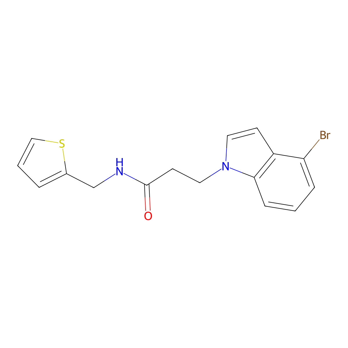 3-(4-bromo-1H-indol-1-yl)-N-(thiophen-2-ylmethyl)propanamide molecular structure, CAS 1219552-29-0