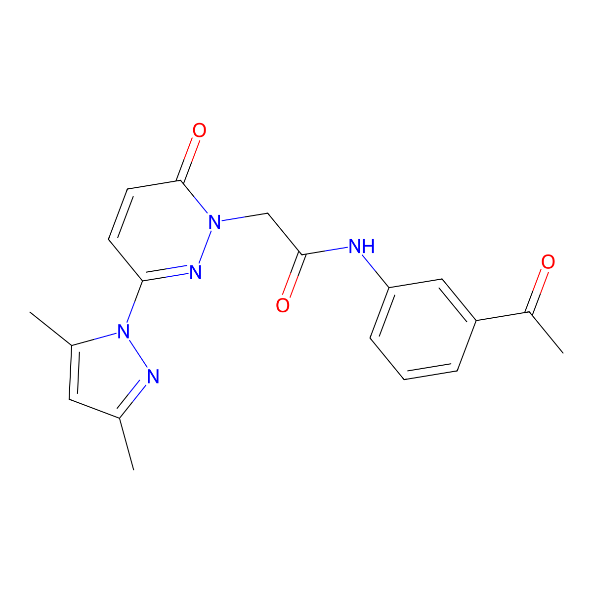 N-(3-acetylphenyl)-2-(3-(3,5-dimethyl-1H-pyrazol-1-yl)-6-oxopyridazin-1(6H)-yl)acetamide molecular structure, CAS 1219552-41-6