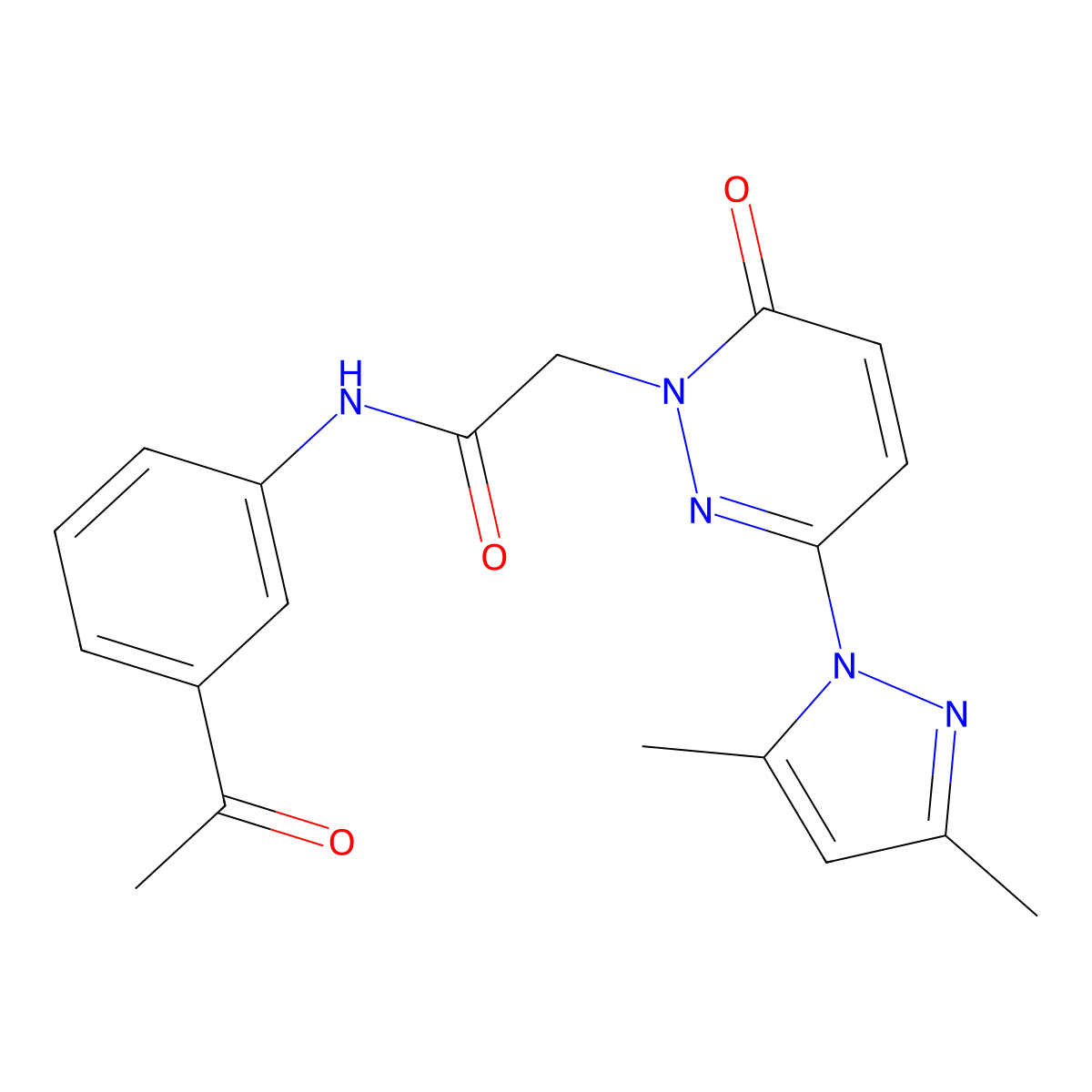 N-(3-acetylphenyl)-2-(3-(3,5-dimethyl-1H-pyrazol-1-yl)-6-oxopyridazin-1(6H)-yl)acetamide molecular structure, CAS 1219552-41-6