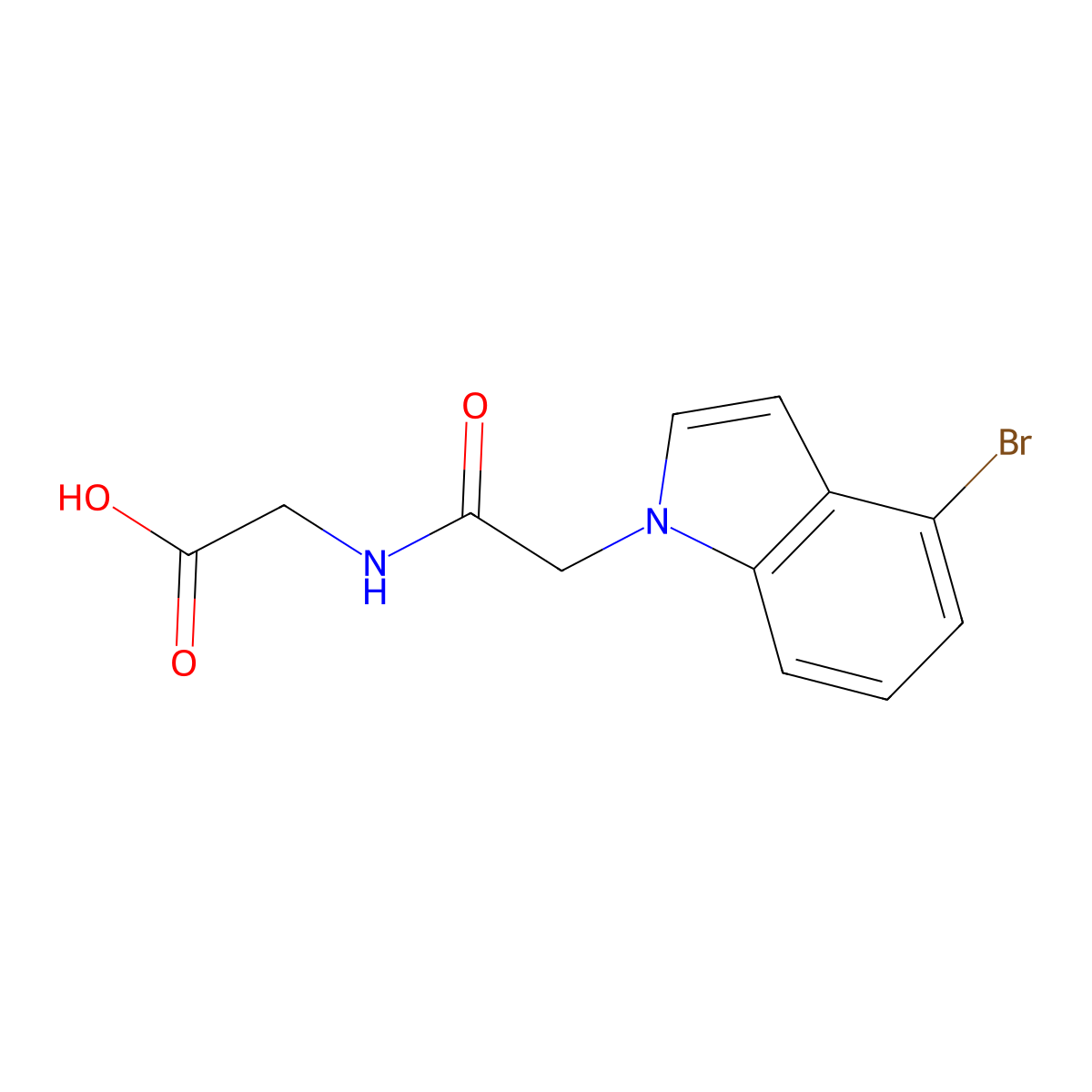 N-[(4-bromo-1H-indol-1-yl)acetyl]glycine molecular structure, CAS 1219552-65-4