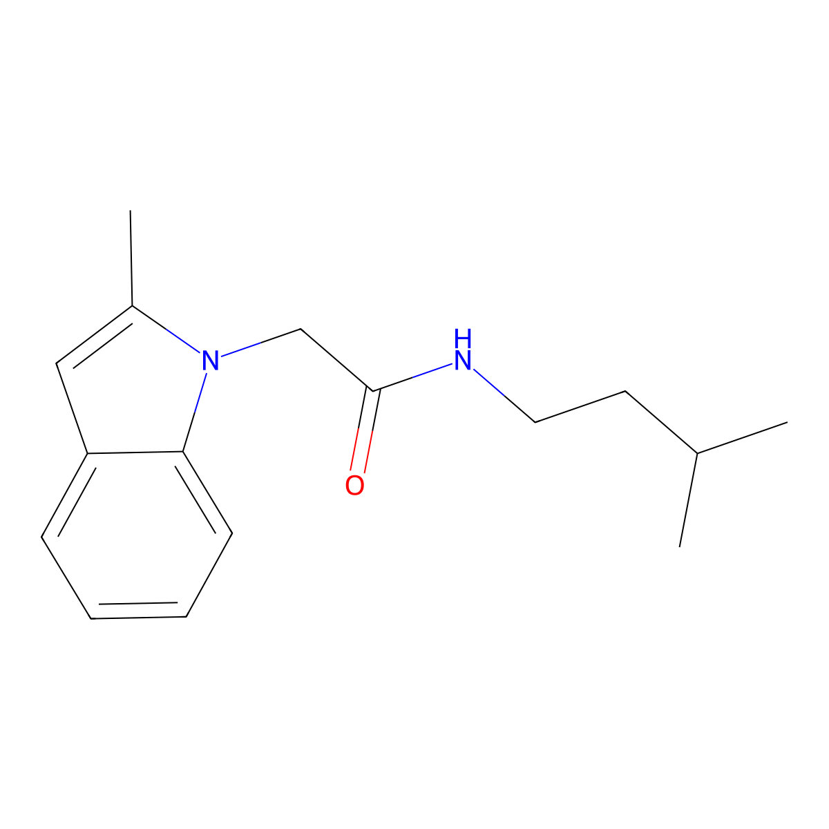 N-(3-methylbutyl)-2-(2-methylindol-1-yl)acetamide molecular structure, CAS 1219552-67-6