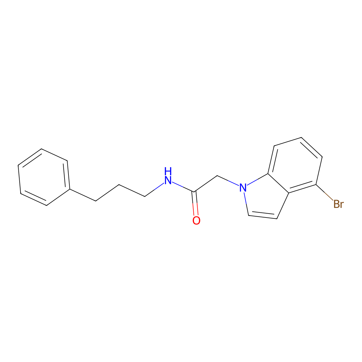 2-(4-bromo-1H-indol-1-yl)-N-(3-phenylpropyl)acetamide molecular structure, CAS 1219552-73-4